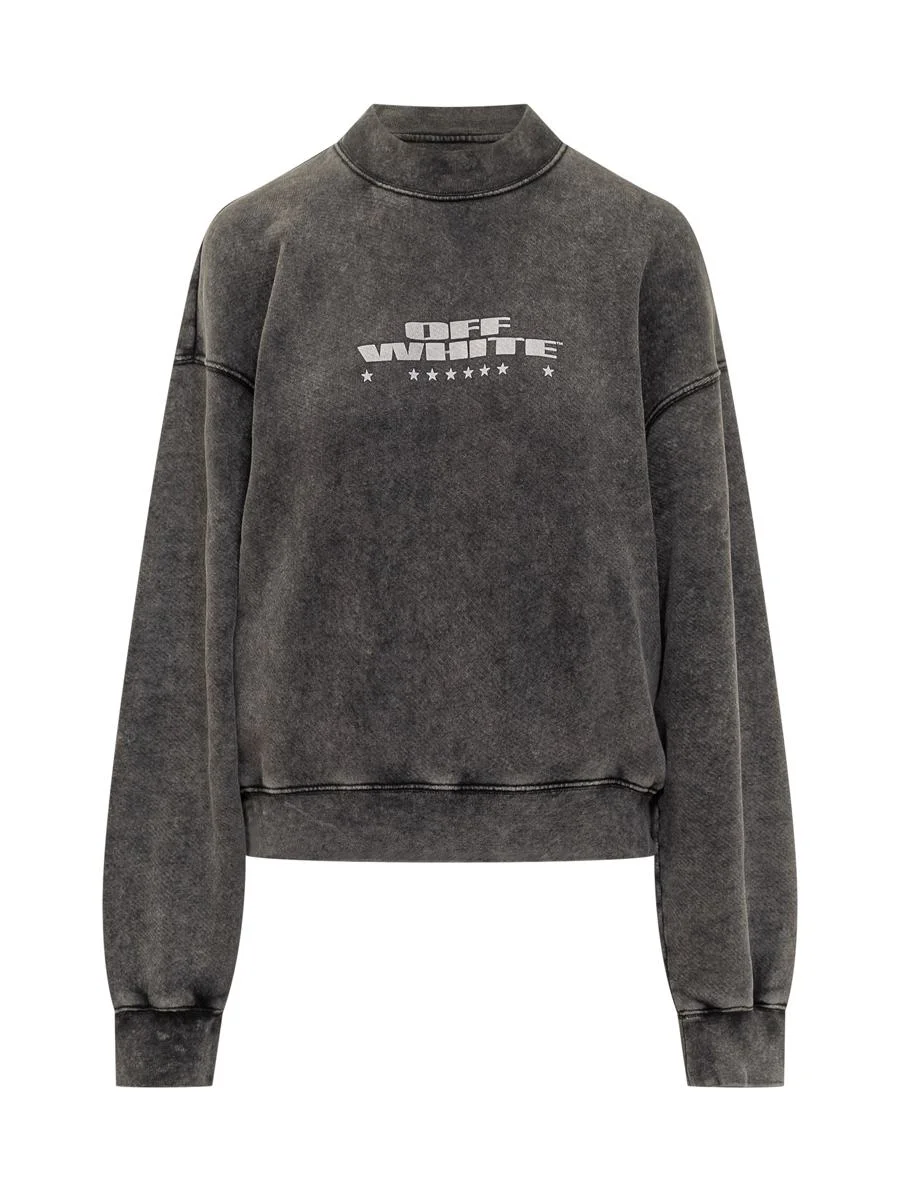 Off-White Off-White Black Washed Effect Sweatshirt With Logo - 1