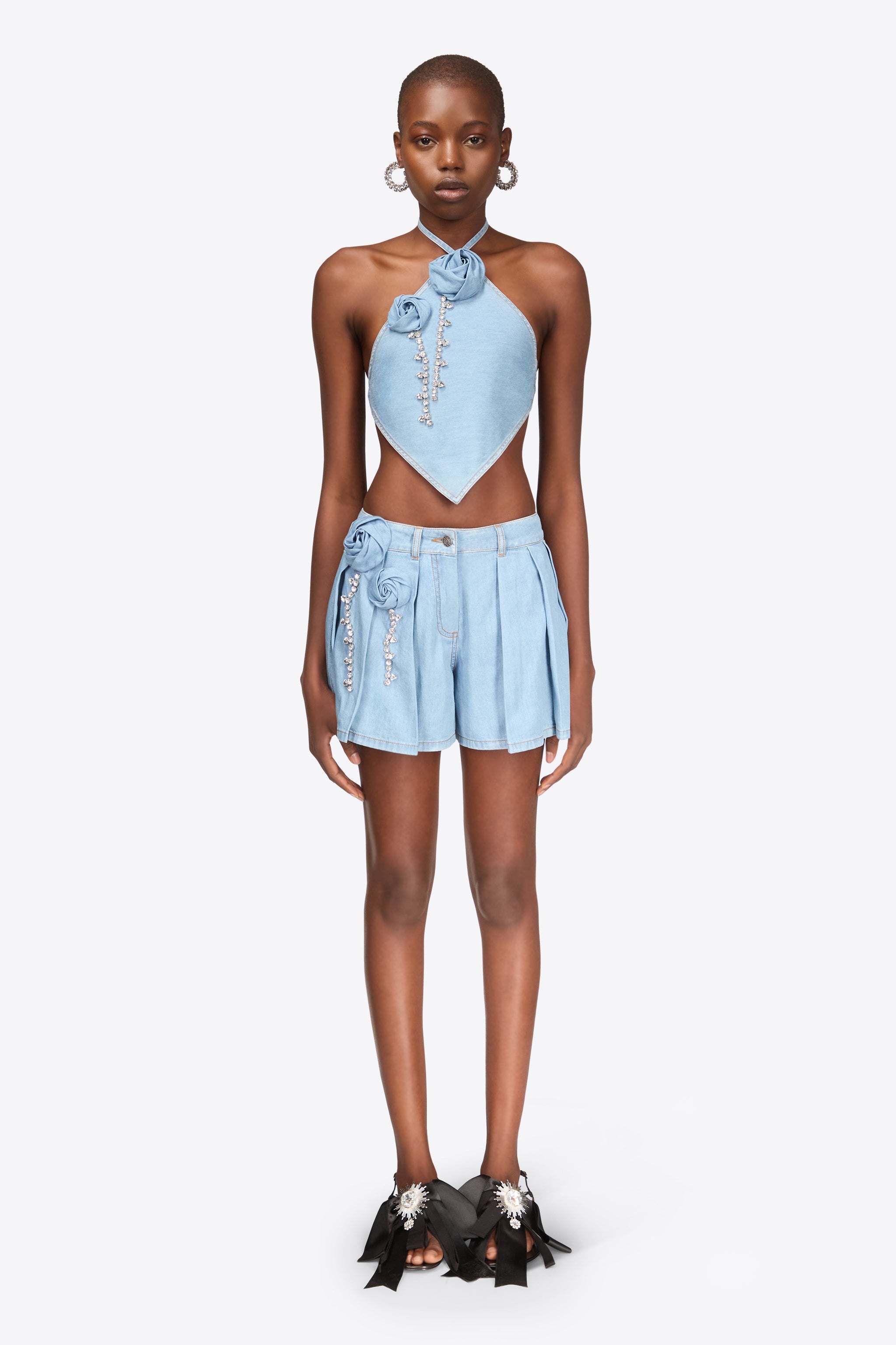 CRYSTAL ROSETTE SKORT - 5
