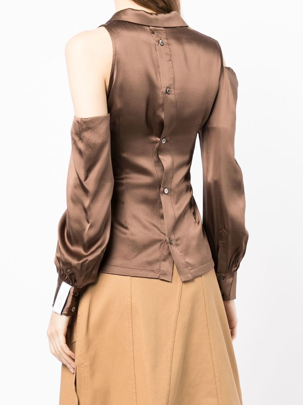 cut out shoulder blouse - 4