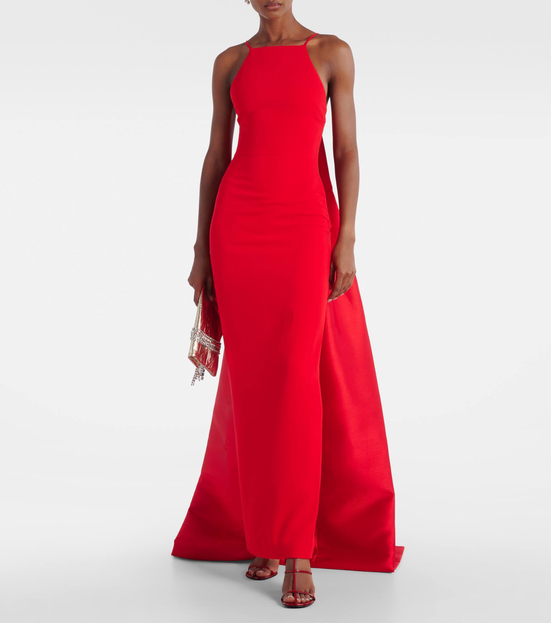 Ulla caped crêpe and satin gown - 2