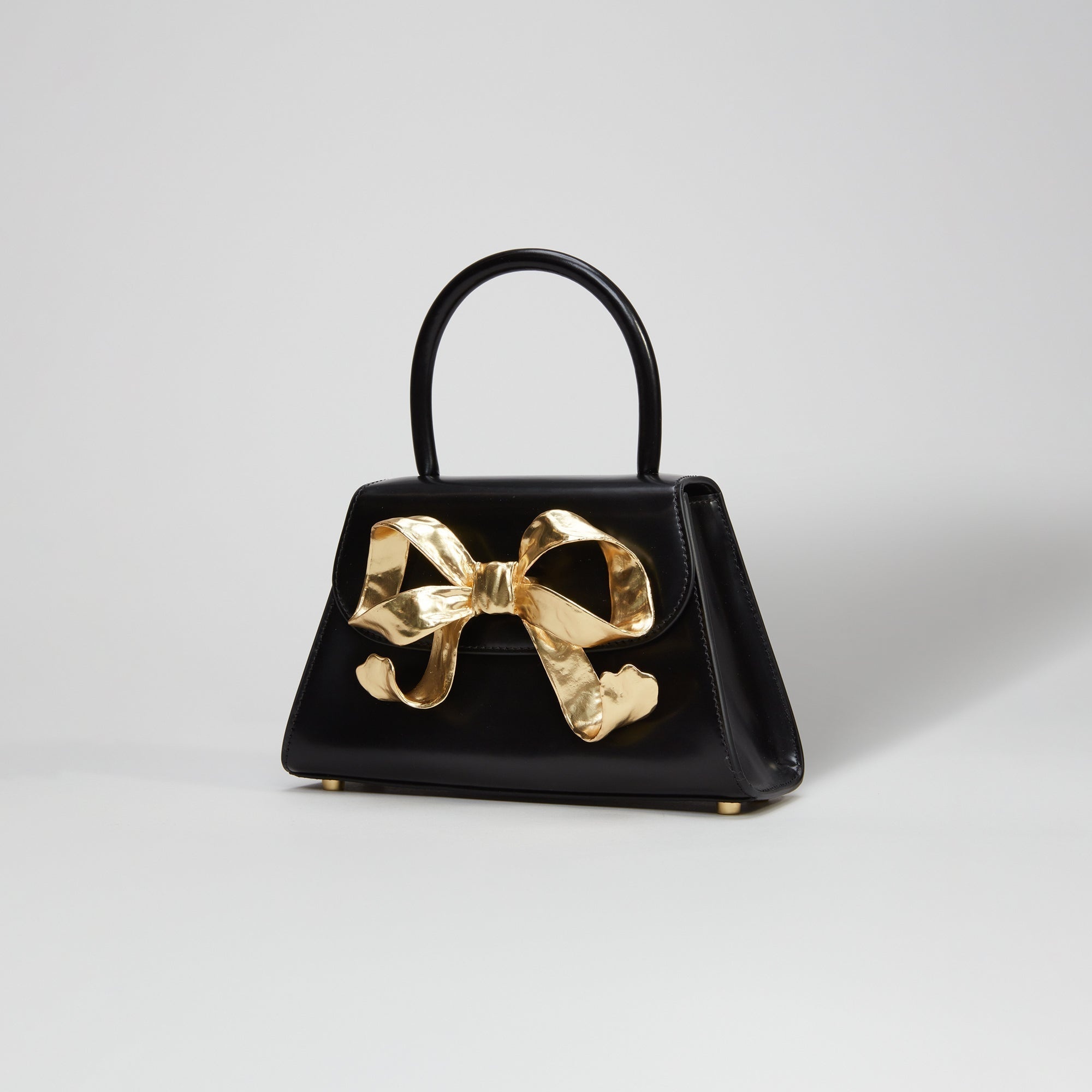 The Bow Mini in Black with Gold Hardware - 2