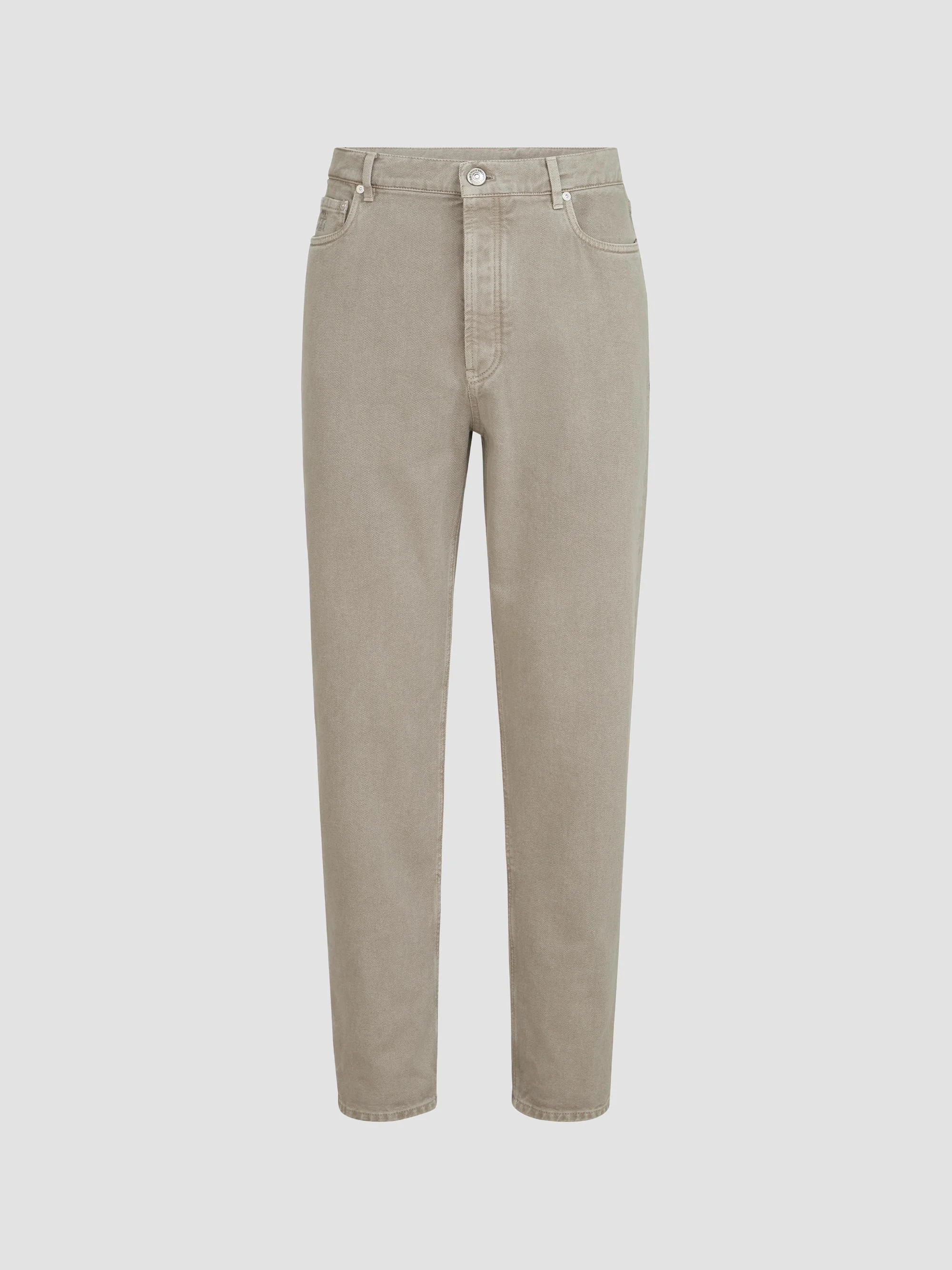 Men's Garment-Dyed Denim Iconic Fit Five-Pocket Jeans - Brown - 1