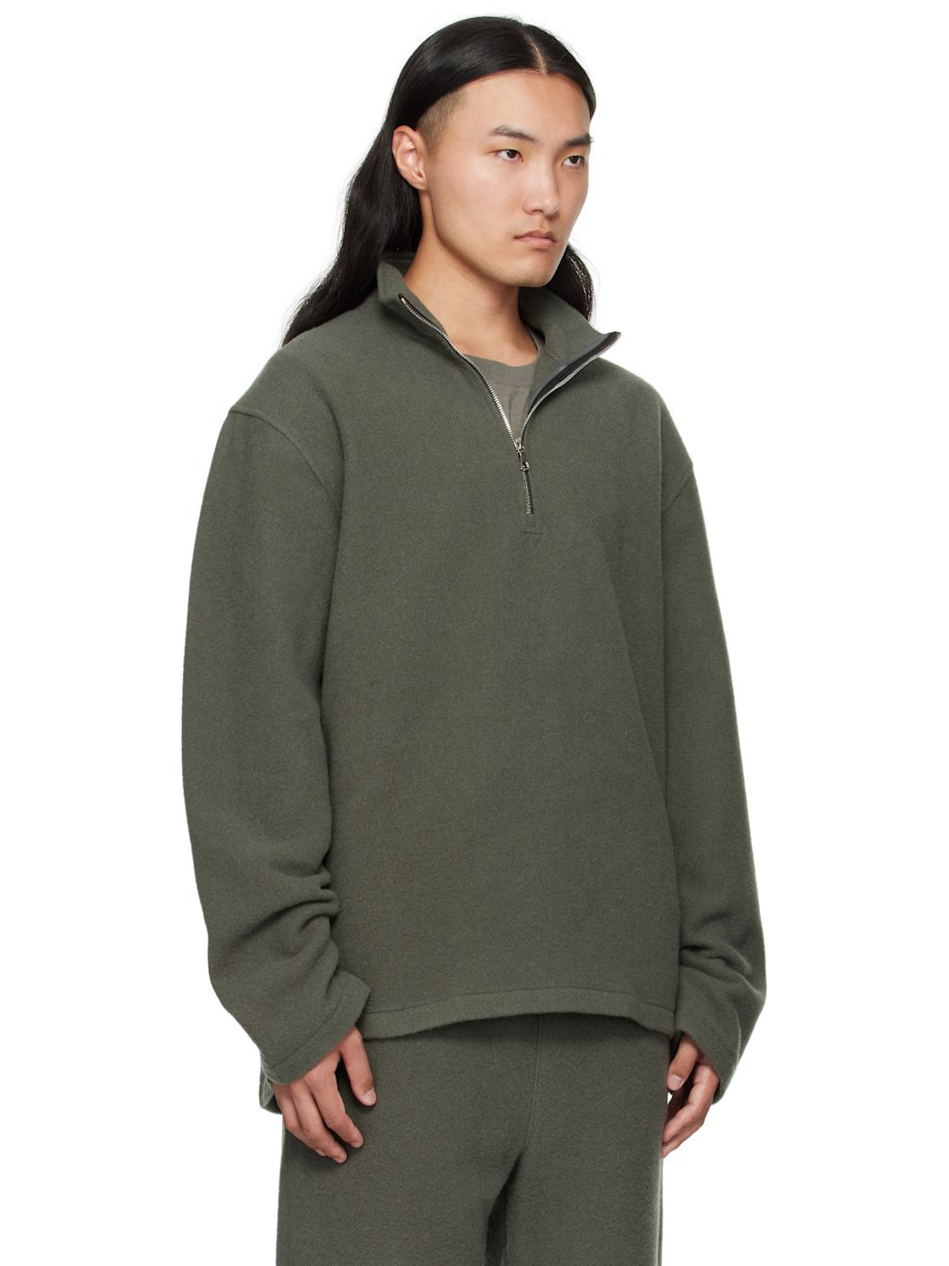 Khaki Fleece Sweater - 2