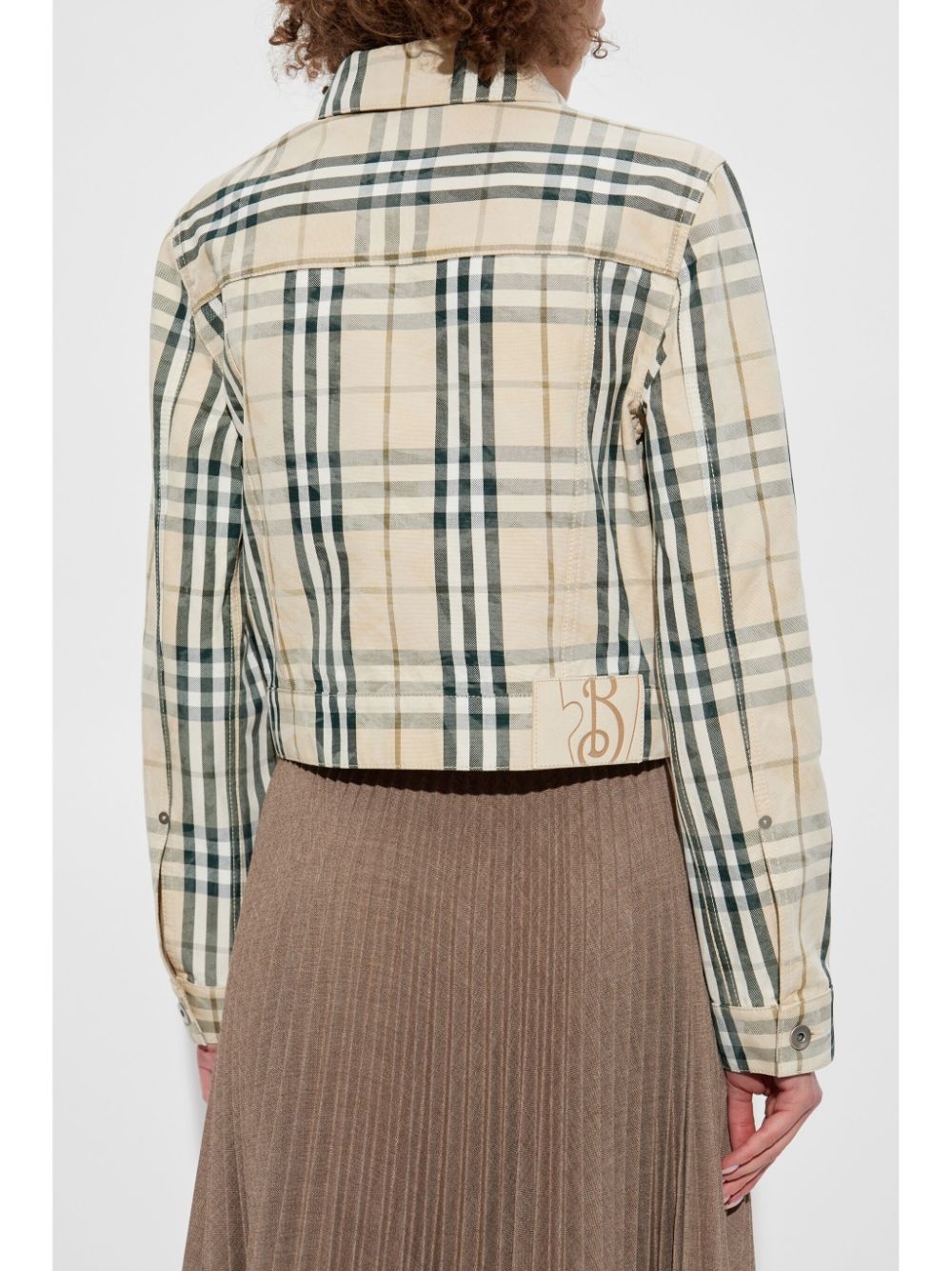 check pattern cropped jacket - 4