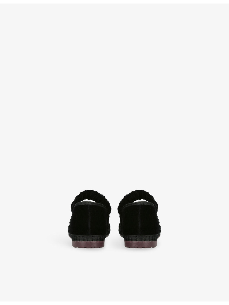 FLABELUS Mafalda Scrunched-Strap Cotton-Velvet Ballet Flats outlook