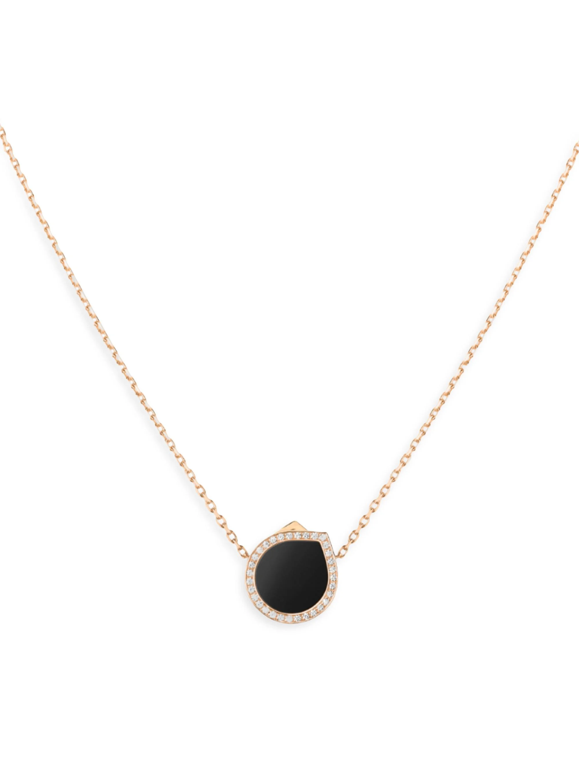 Women's Antifer 18K Rose Gold, Black Onyx & 0.18 TCW Diamond Pendant Necklace - Onyx - 1