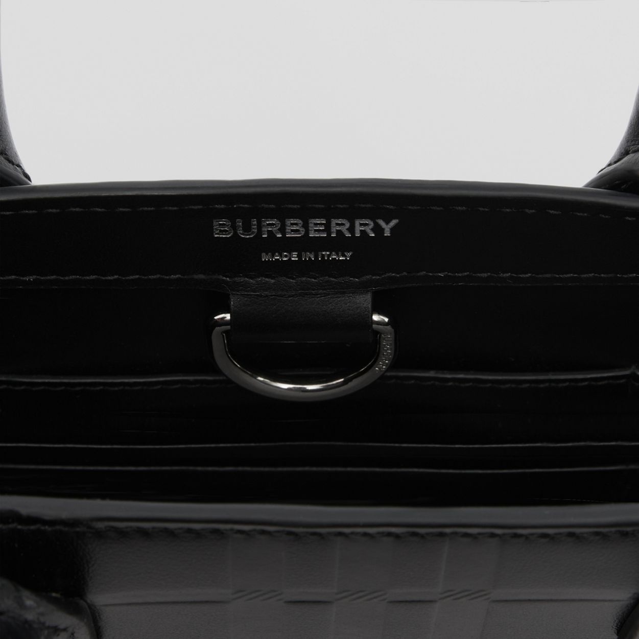 Mini Embossed Check Leather Tote - 7