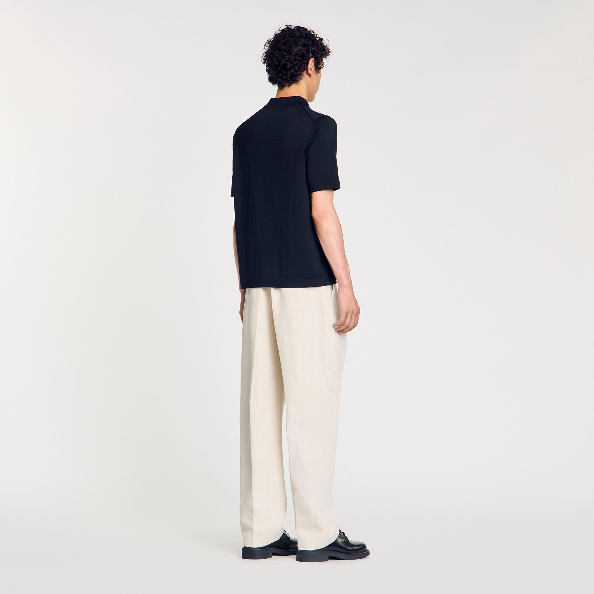 KNITTED POLO SHIRT WITH ZIP COLLAR - 5