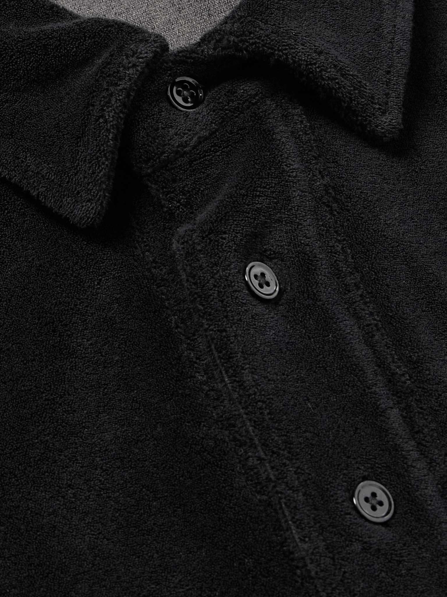 Cotton-Blend Terry Polo Shirt - 4