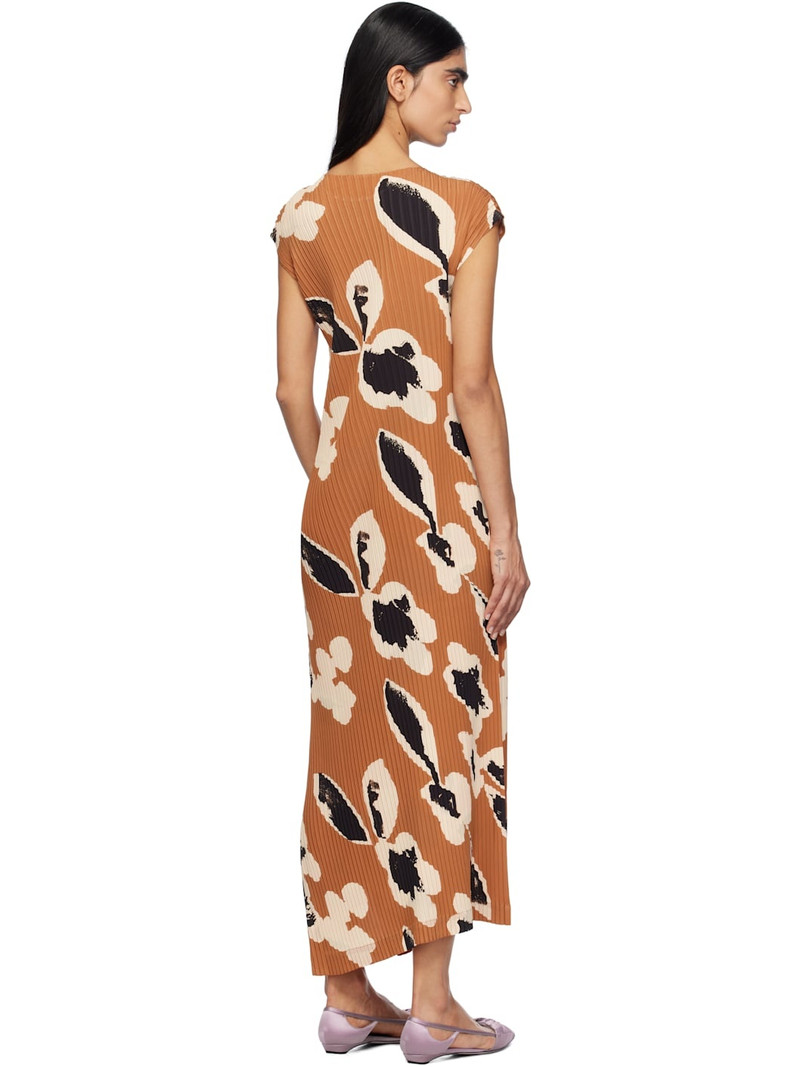 Brown Vigor Pleats Maxi Dress 3