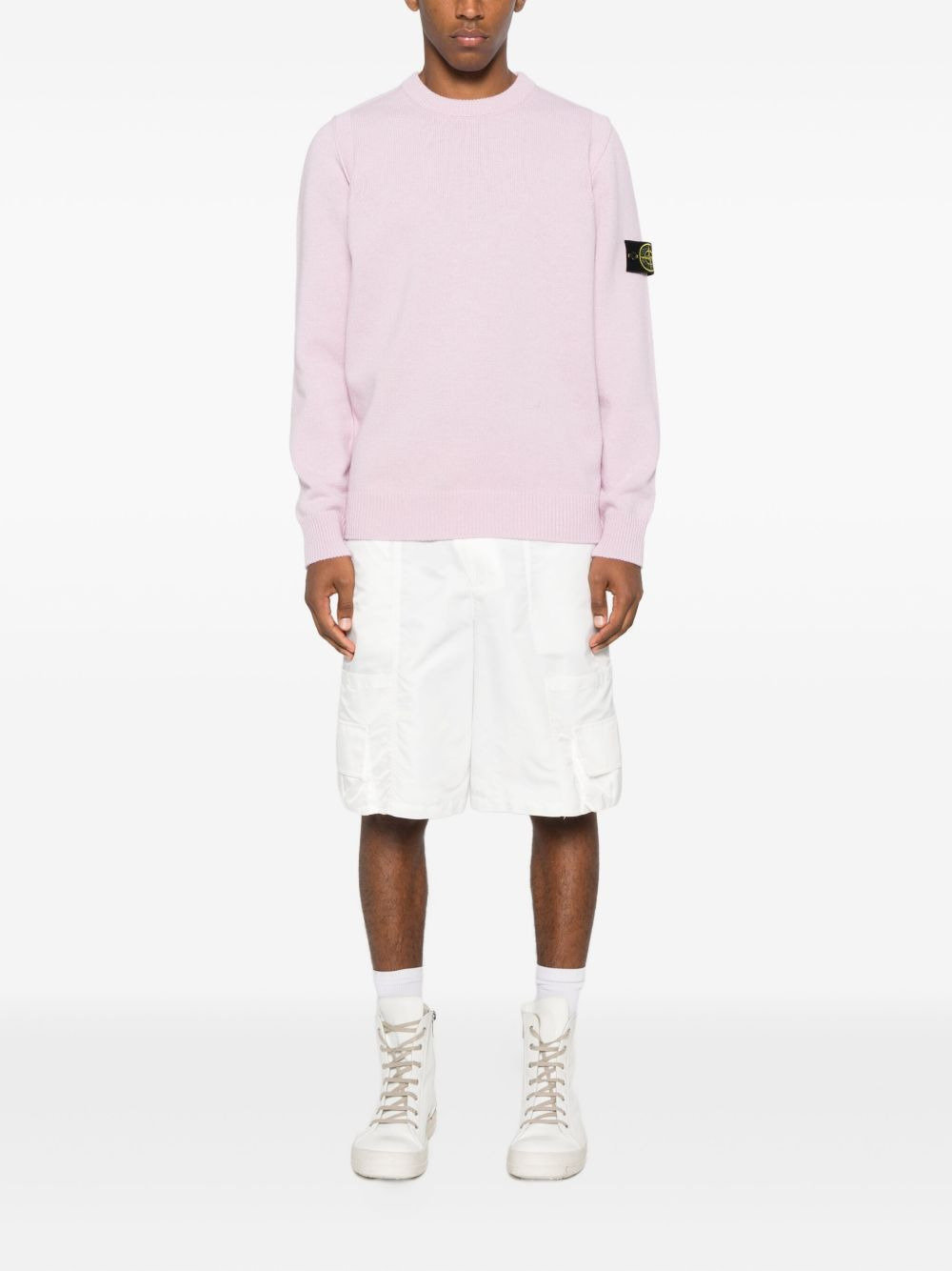 logo-patch crew-neck sweater - 2