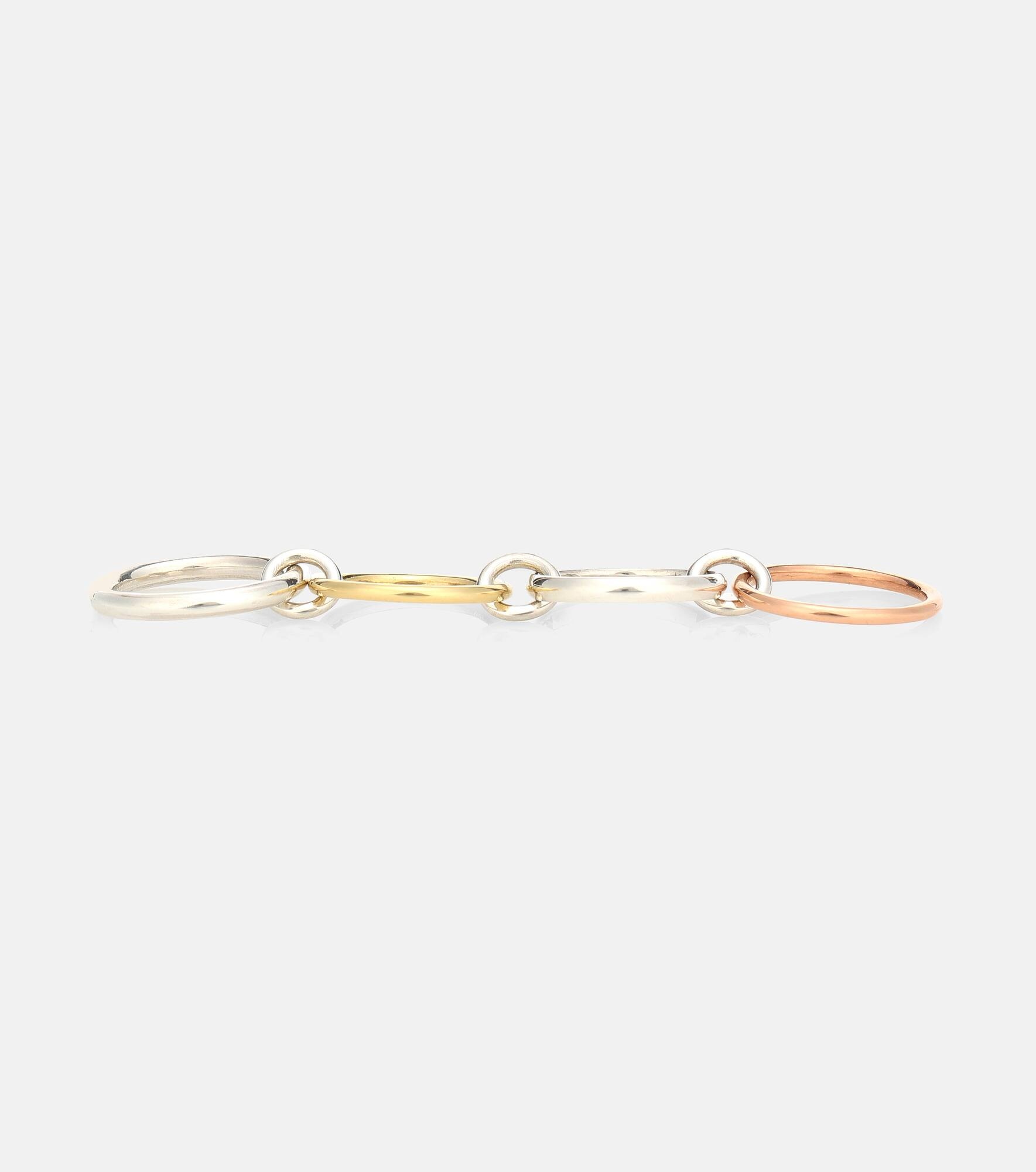 Hyacinth 18kt gold and sterling silver linked rings - 2