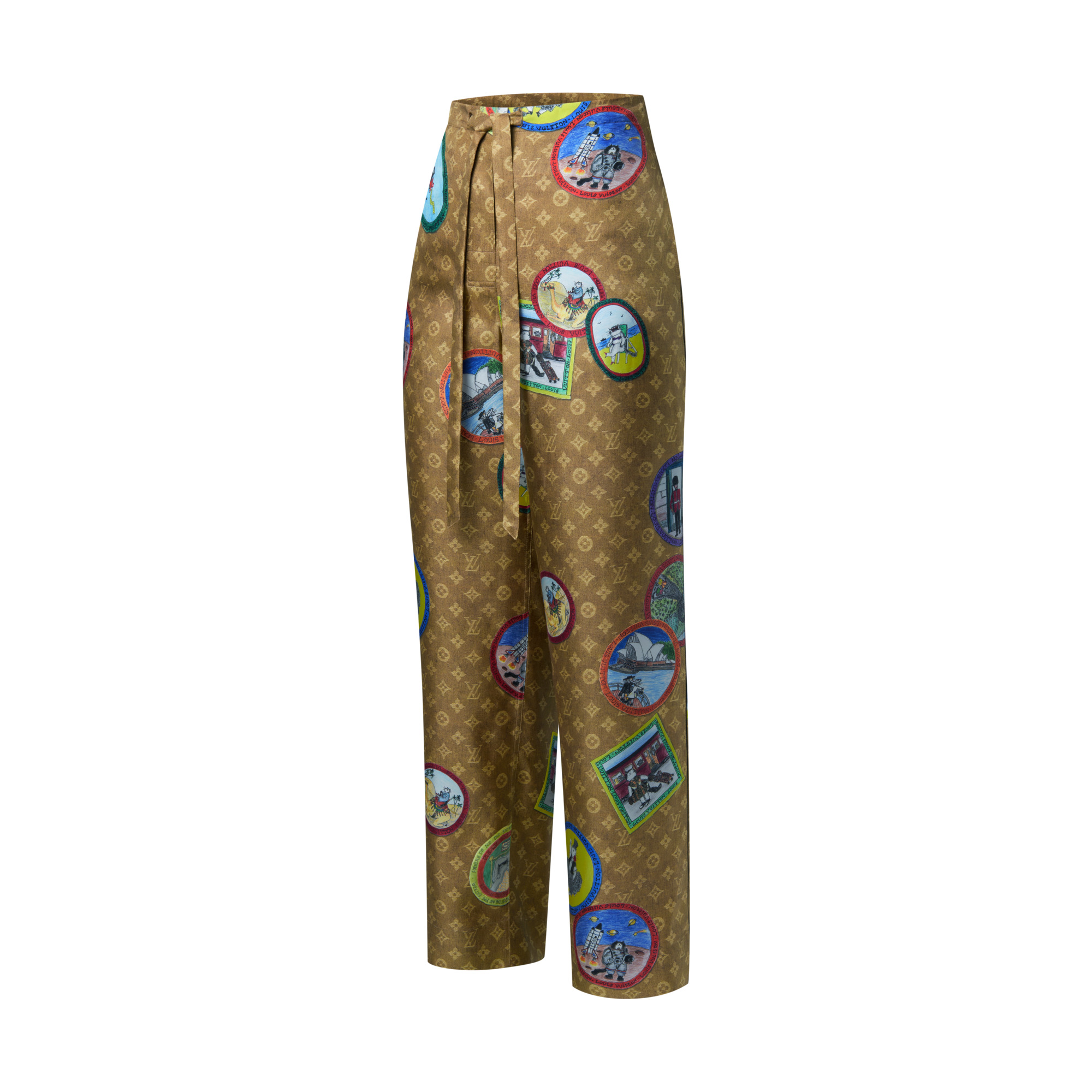 Monogram Cat Stamp Pajama Pants - 2