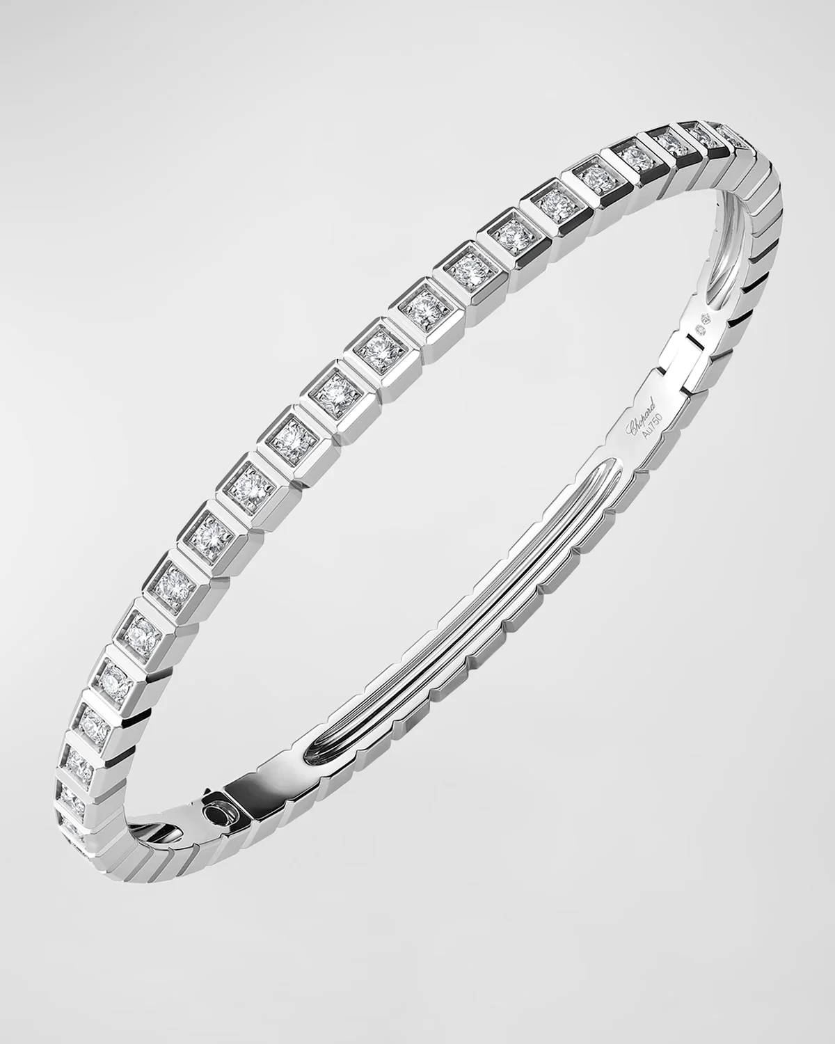 Ice Cube 18K White Gold Diamond Bracelet, Size Medium - 1