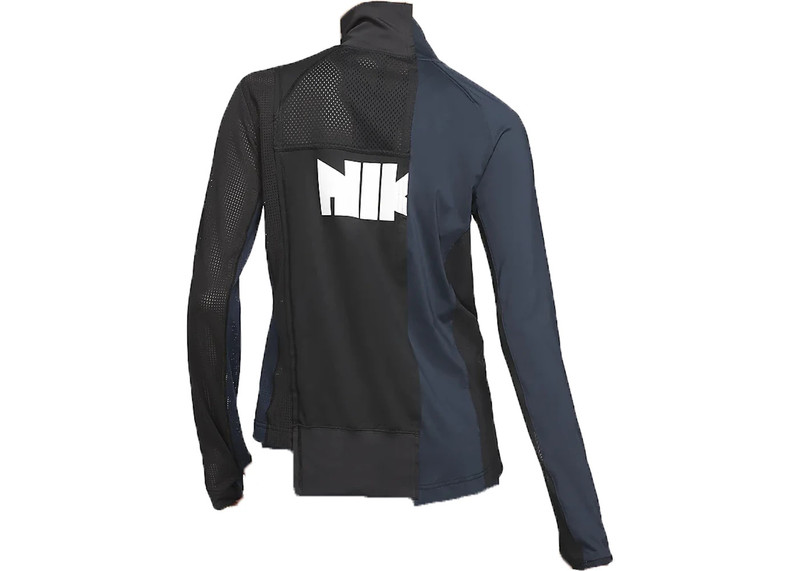 Nike Nike x Sacai Women's Half Zip Running Jacket Black/Dark Obsidian outlook