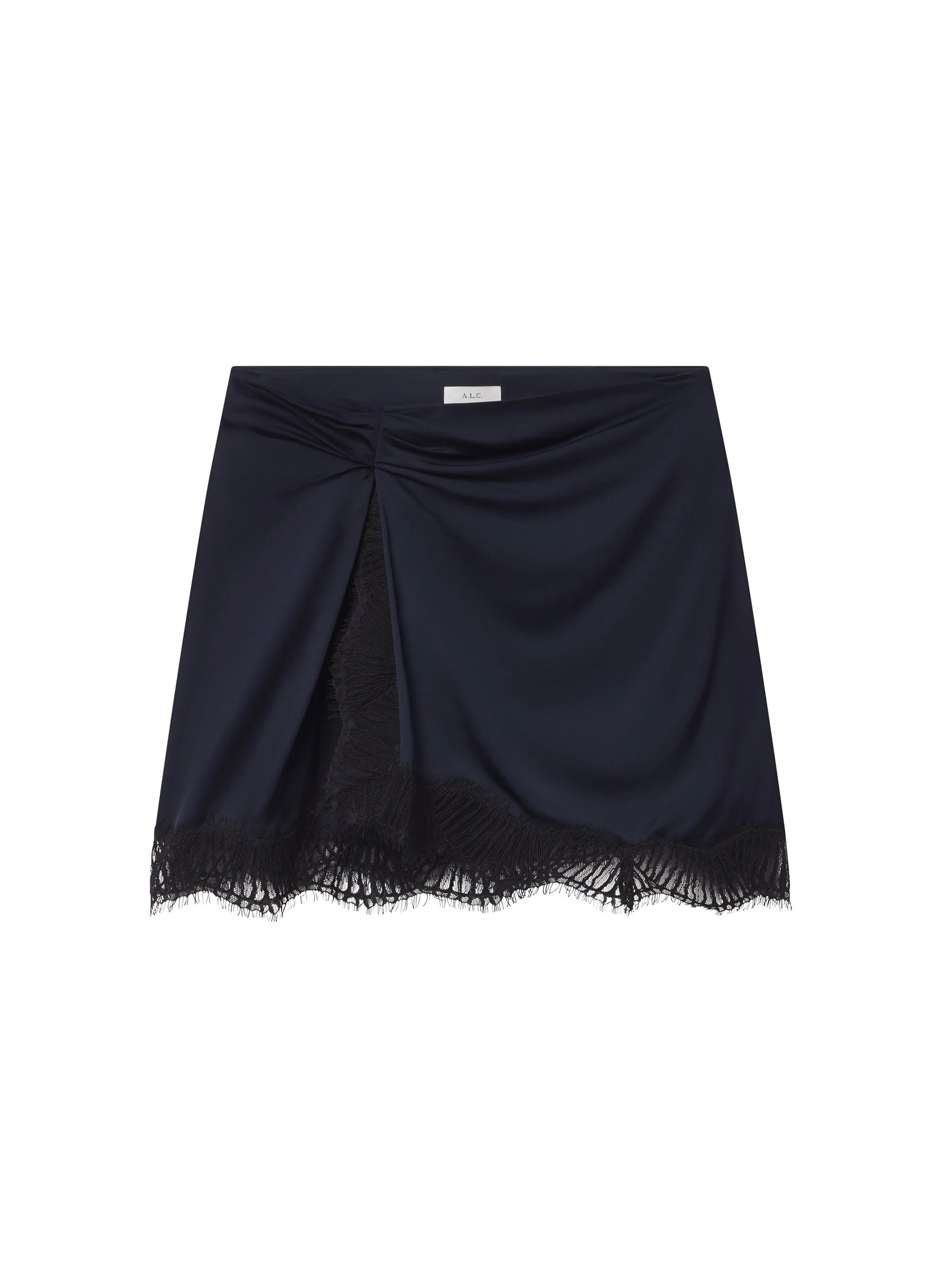 Dion Satin and Lace Mini Skirt - 1