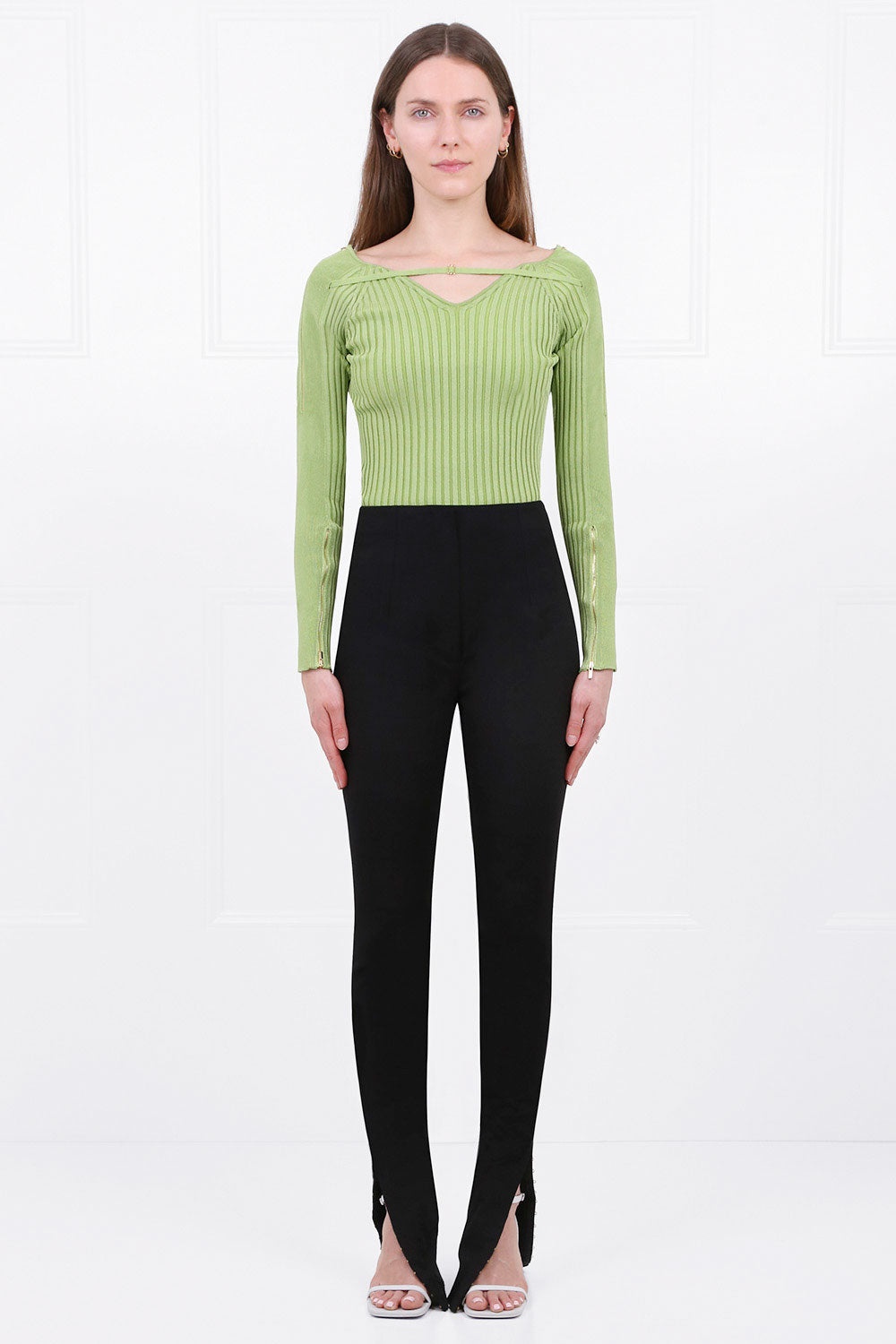 LA MAILLE ORO KNIT TOP | APPLE GREEN - 4