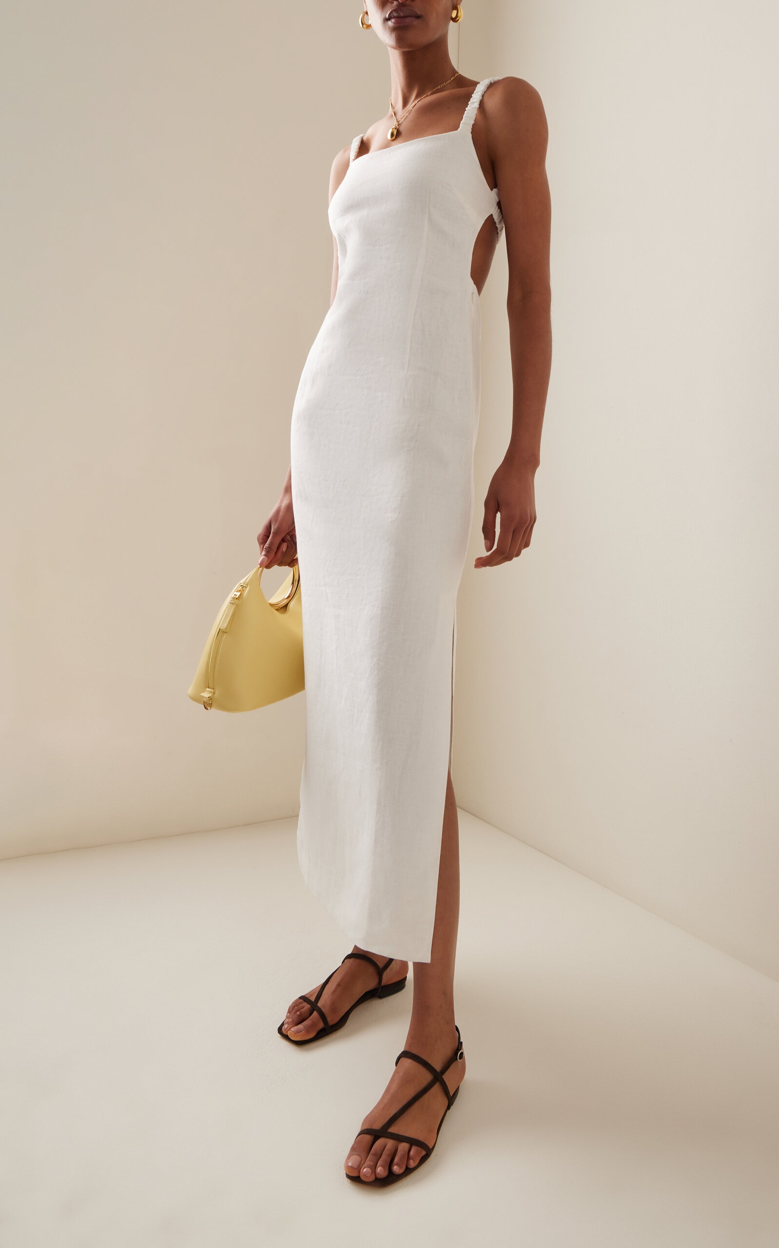 Primrose Linen Midi Dress ivory - 2