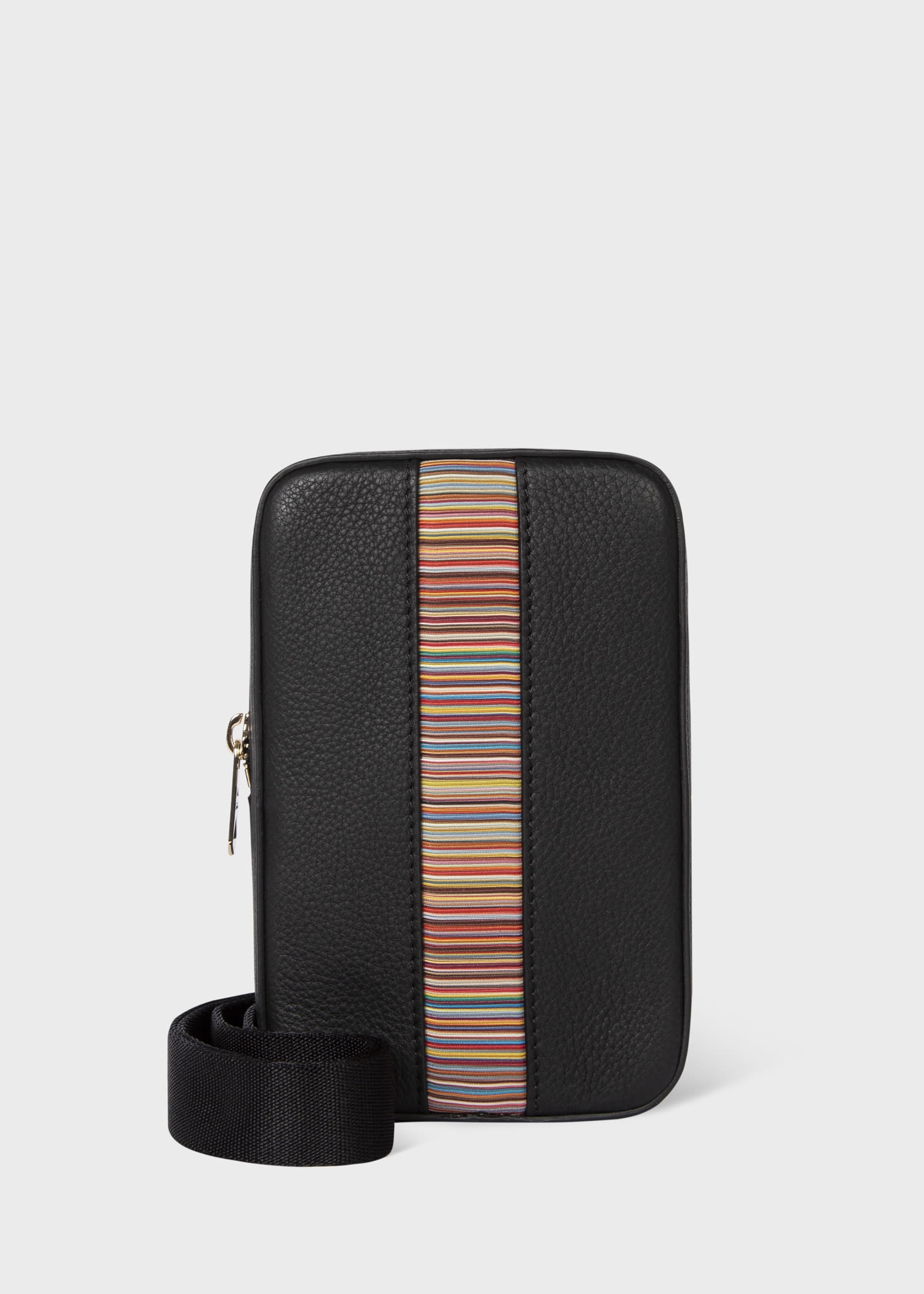 'Signature Stripe' Leather Neck Pouch - 1