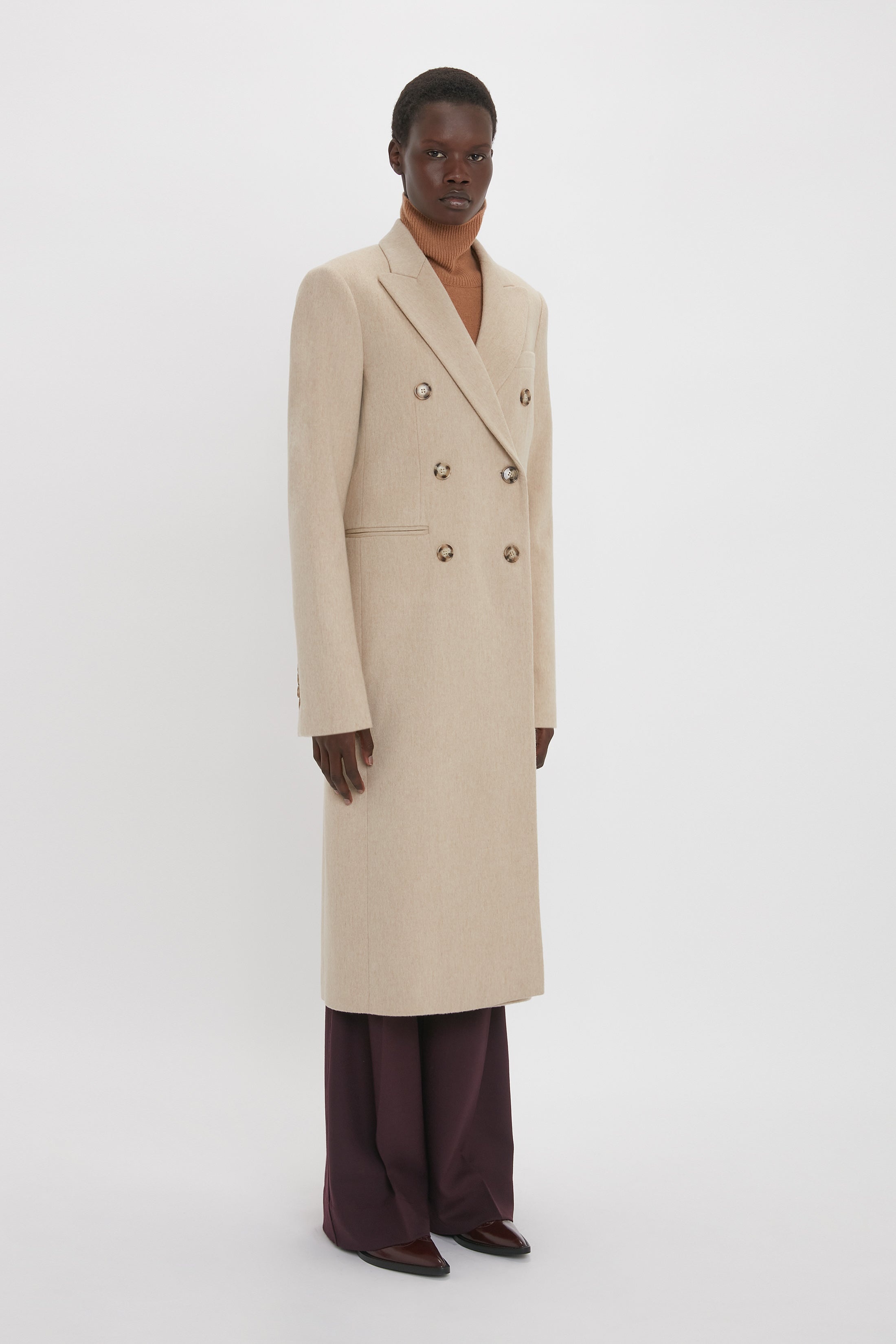 Tailored Slim Coat In Bone - 3