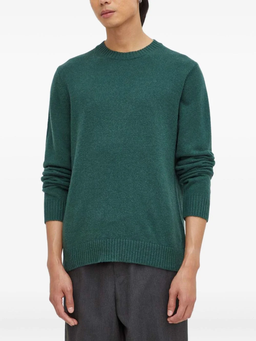 ribbed crew-neck sweater - 1