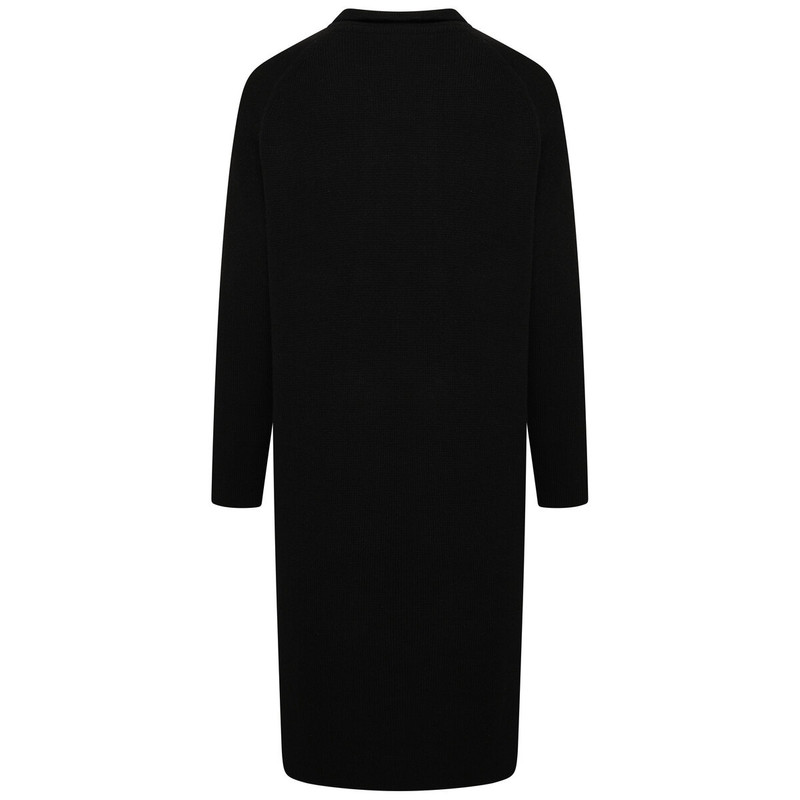 Double-Breasted Knitted Coat in Black 4