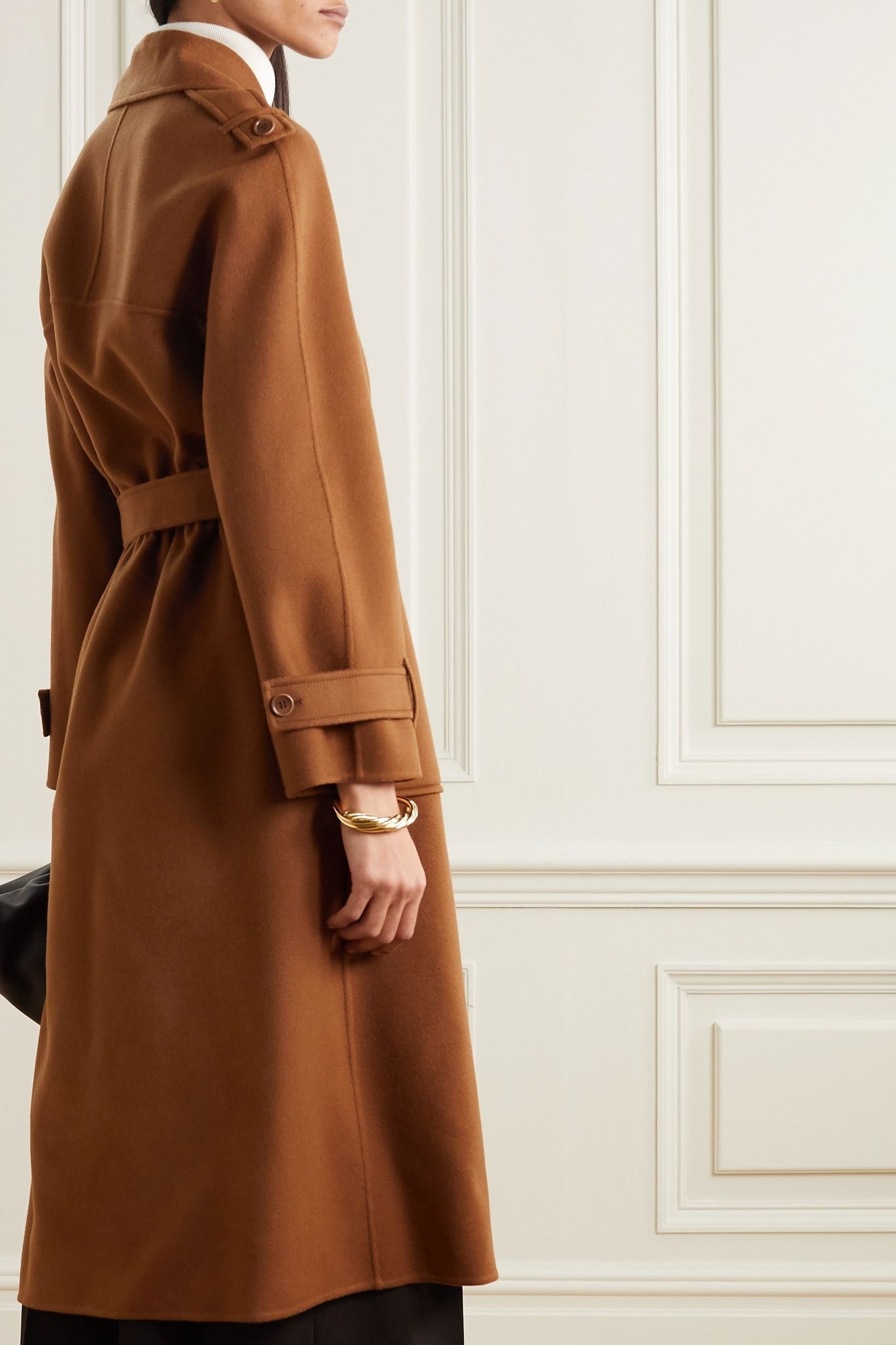 Belted cashmere trench coat  - 4