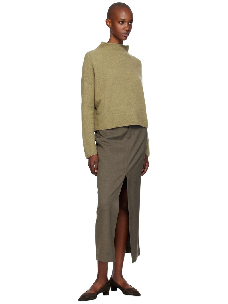FILIPPA K Khaki Mika Yak Funnelneck Sweater outlook