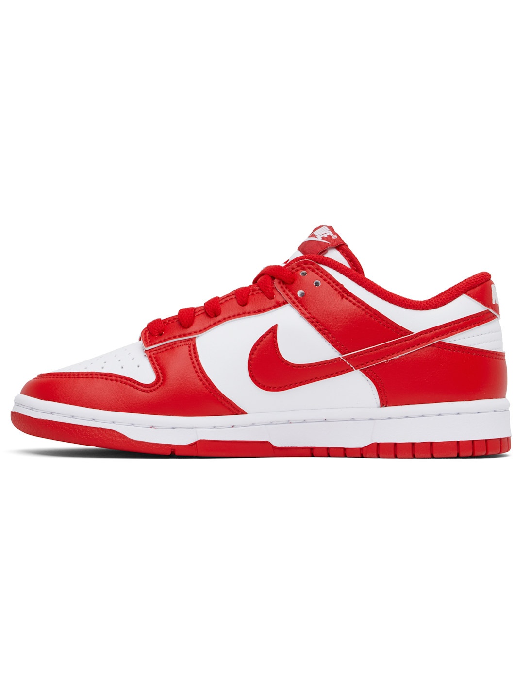 White & Red Dunk Low Retro Sneakers - 3