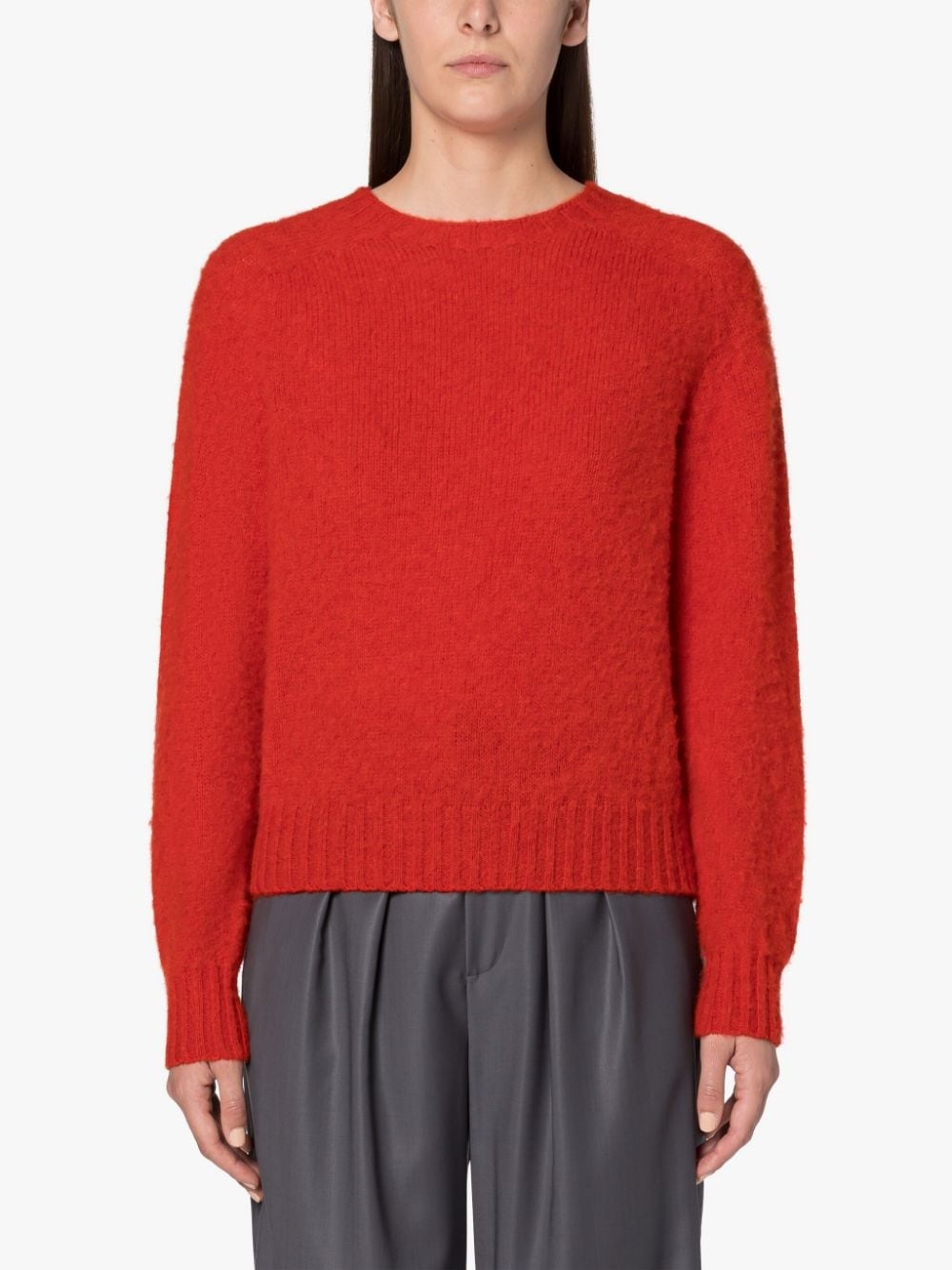 KENNEDI RED WOOL CREWNECK SWEATER - 3