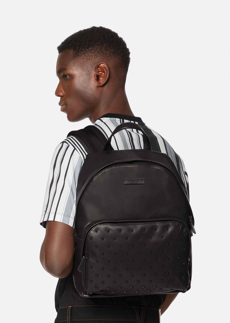 VERSACE Medusa Stud Leather Backpack outlook