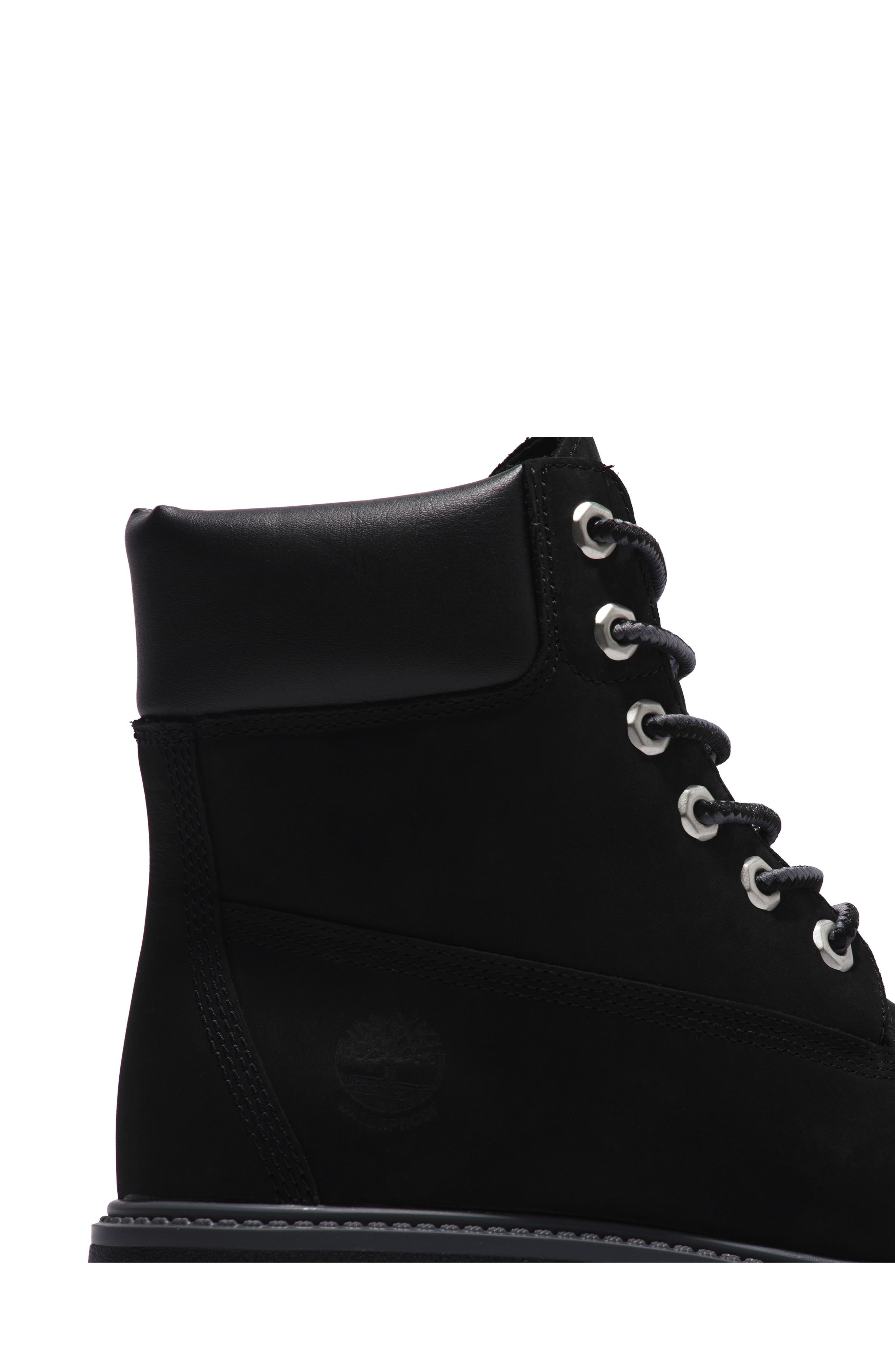 Timberland Stone Street 6-Inch Waterproof Lace-Up Leather Boot in Jet Black at Nordstrom - 6