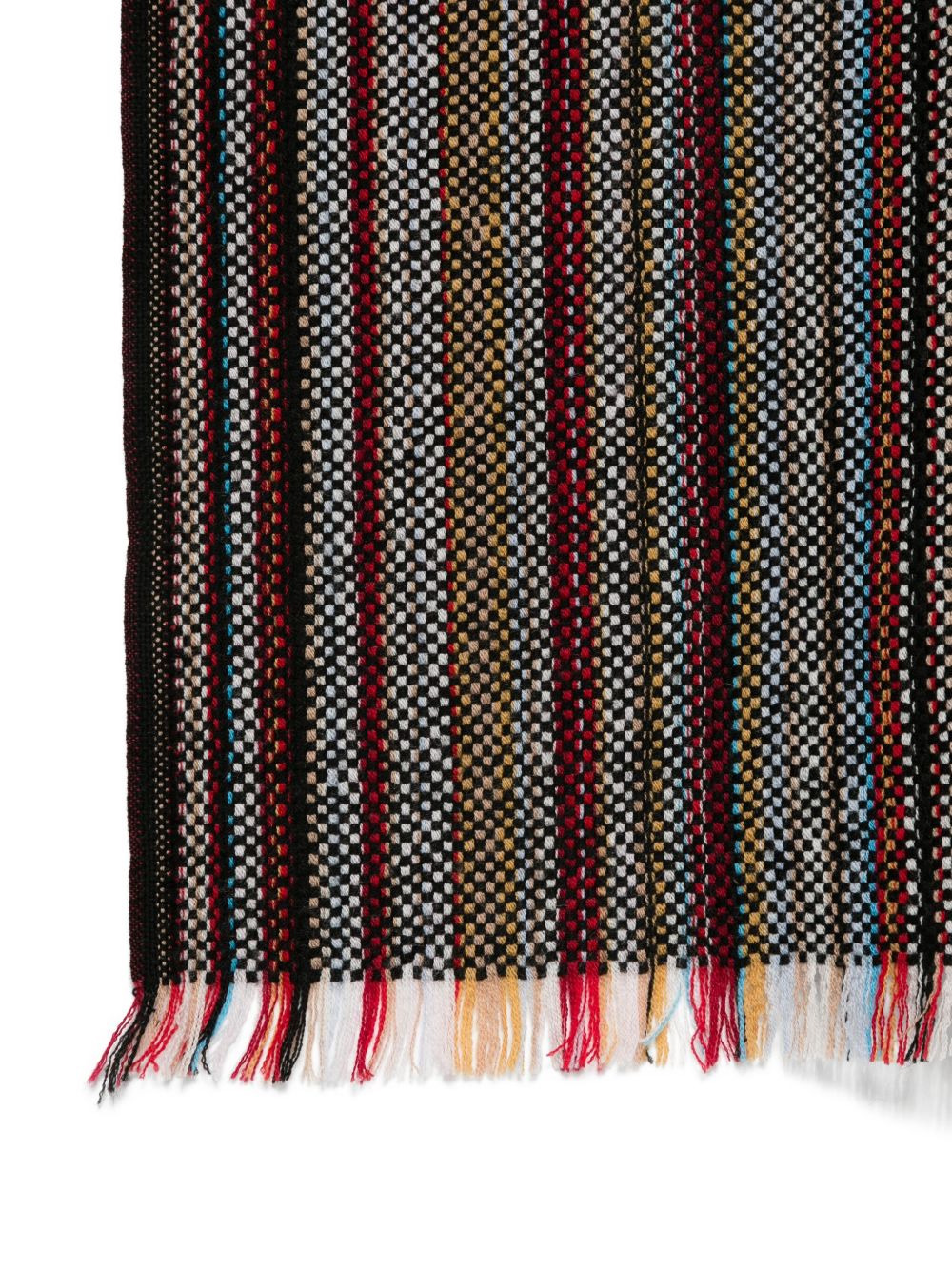 striped fringed scarf - 2