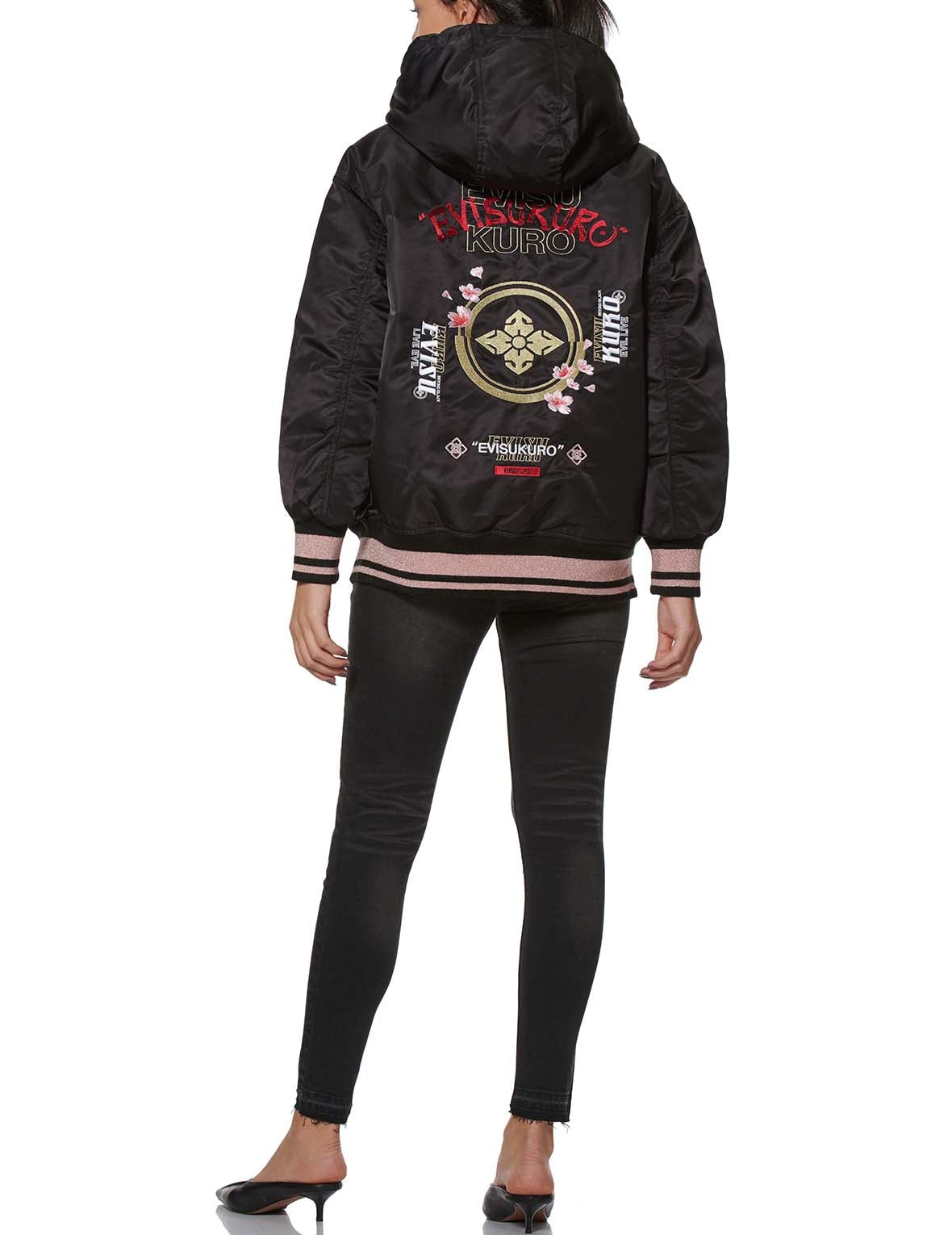 Floral and Kamon Embroidered Down Jacket - 3