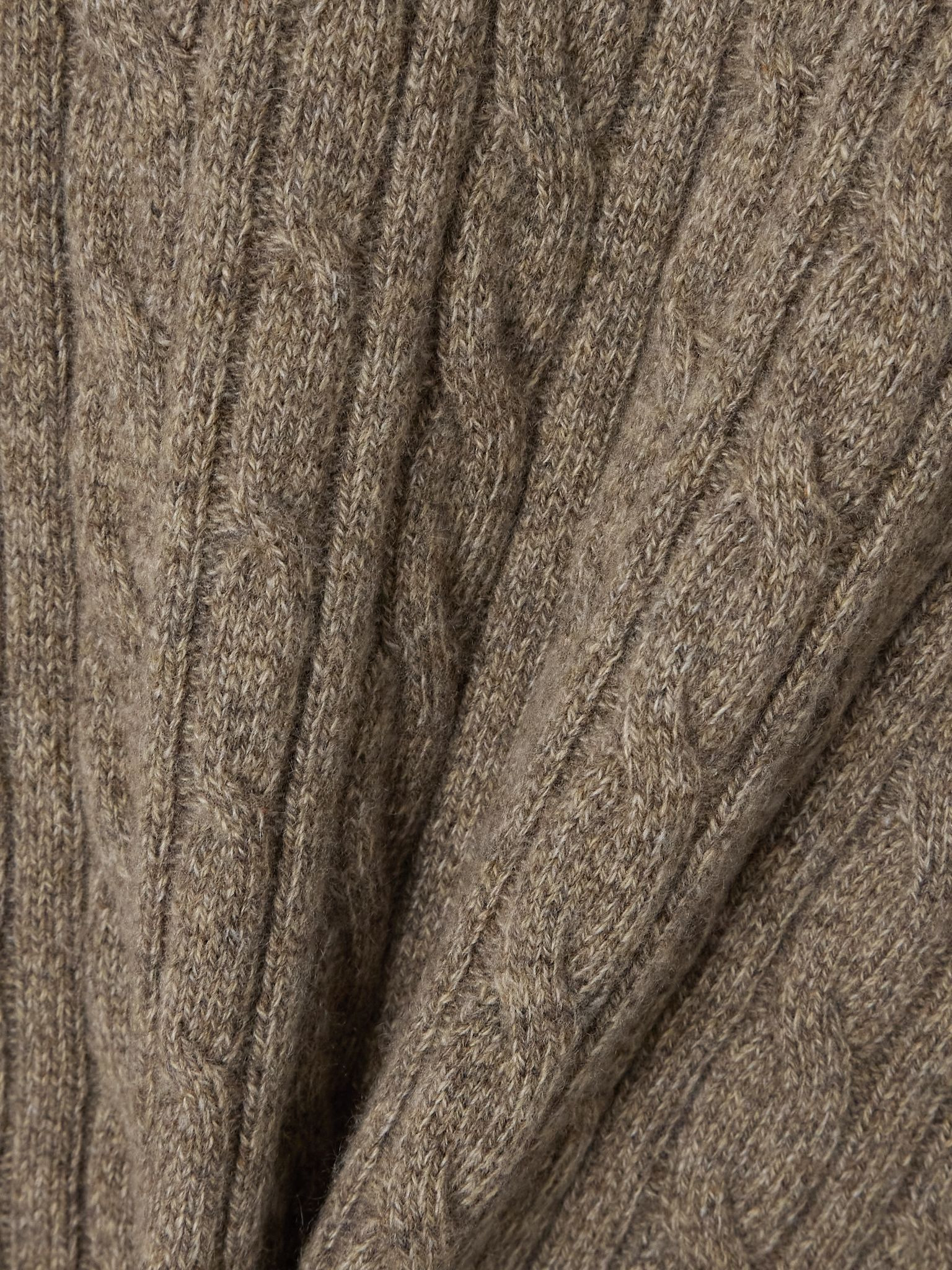 Cable-knit cashmere sweater Brown - 5