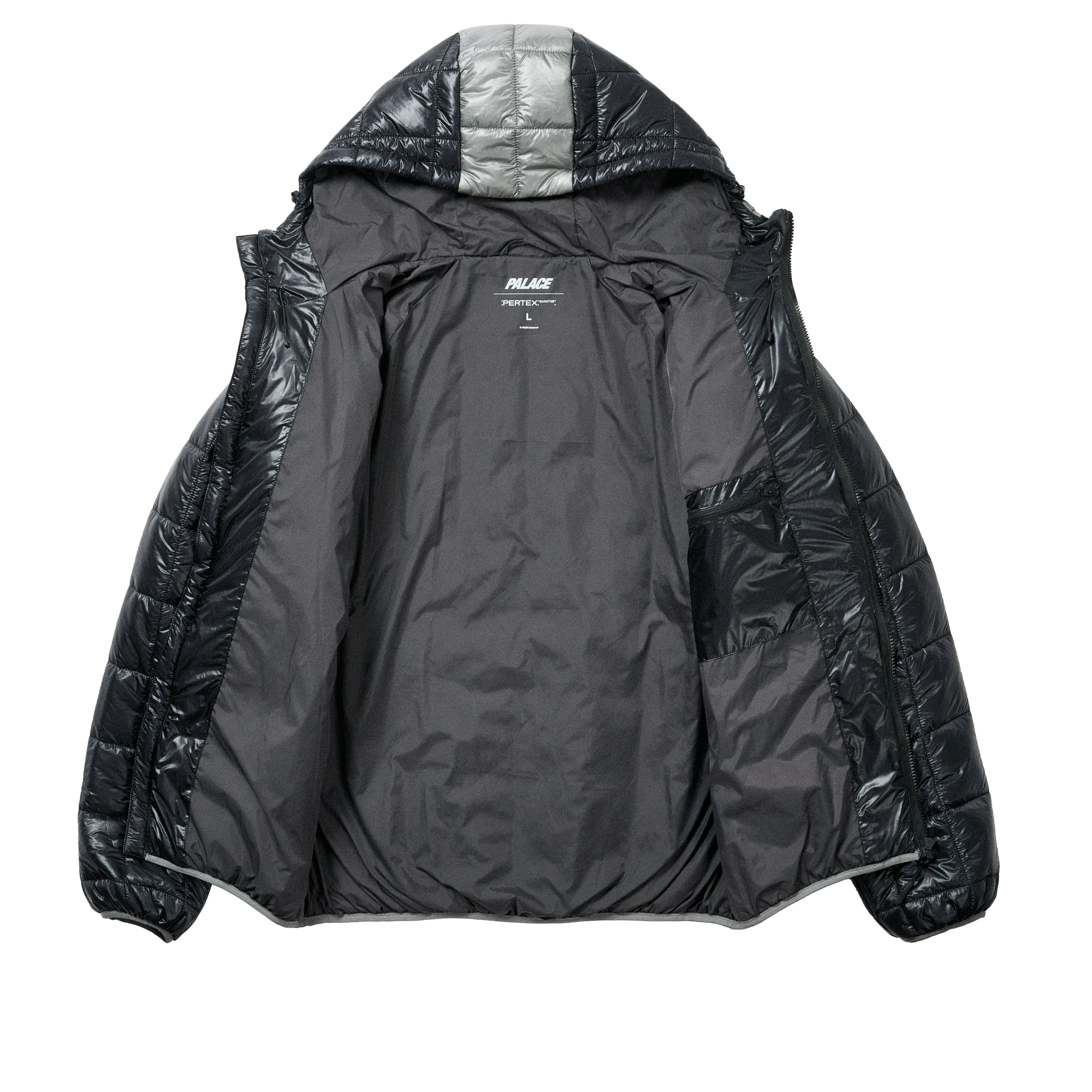 PALACE PERTEX NETPLUS MICROLITE JACKET BLACK / CARBON | REVERSIBLE