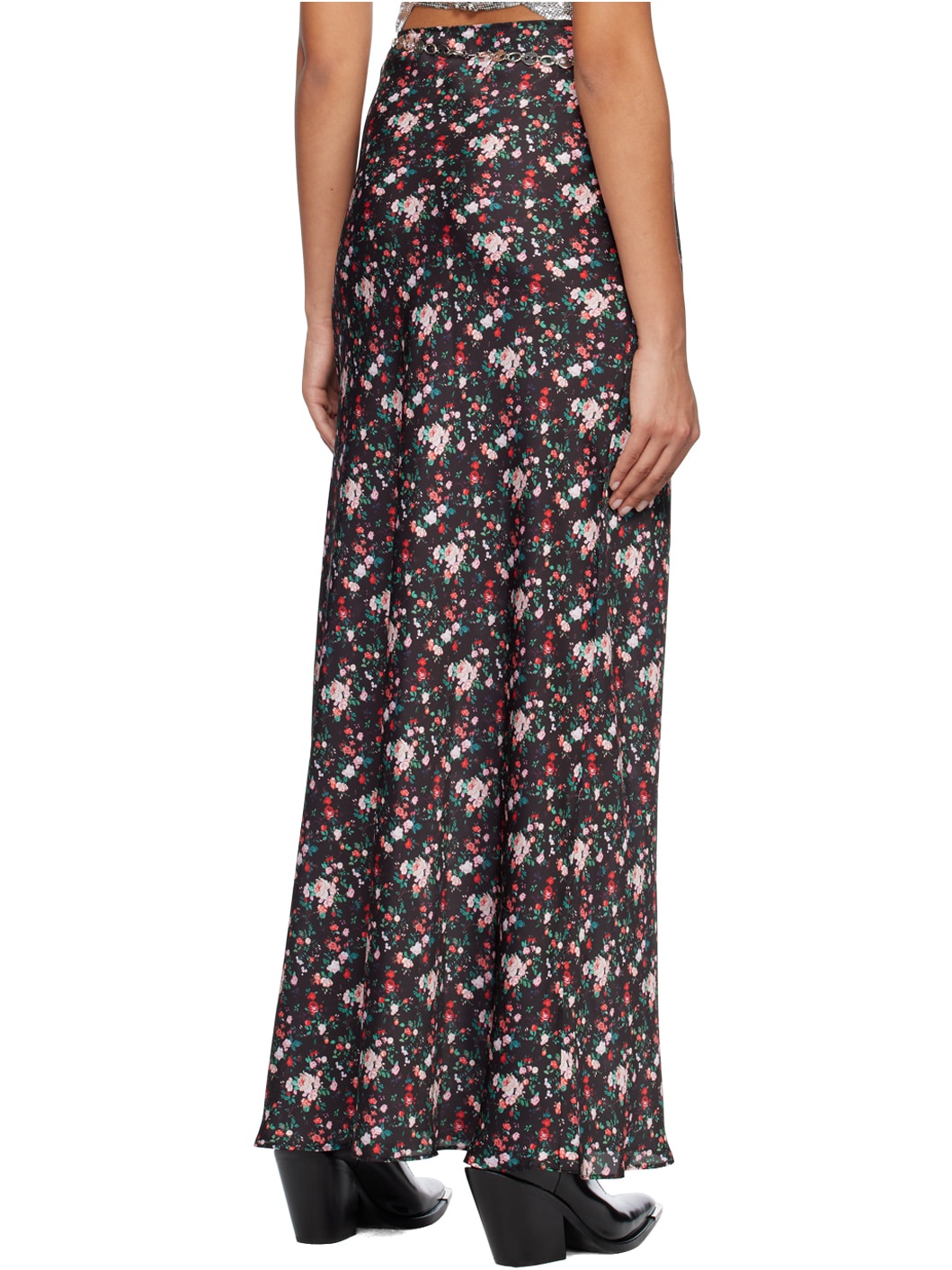Black Chain Midi Skirt - 3
