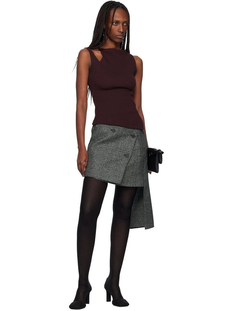 courrèges Burgundy Oblique 90's Rib Tank Top outlook