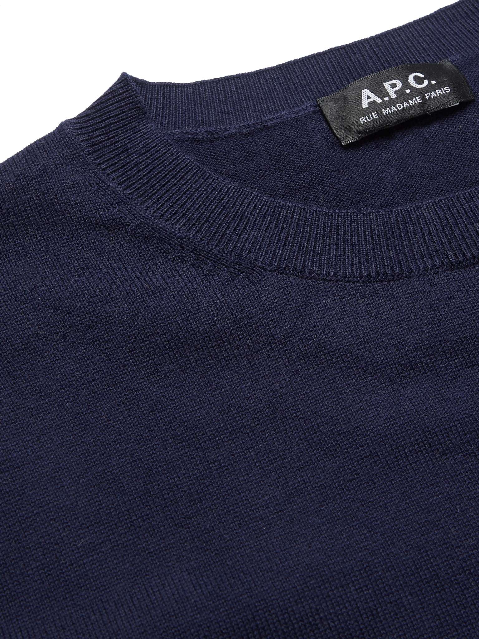 Logo-Embroidered Cotton and Cashmere-Blend Sweater - 5