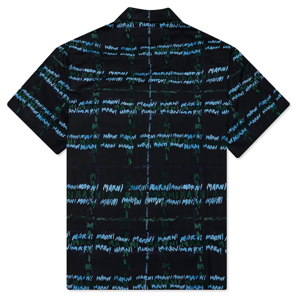 MARNI CAMICIA LOGO POPLIN S/S SHIRT - BLACK - 2