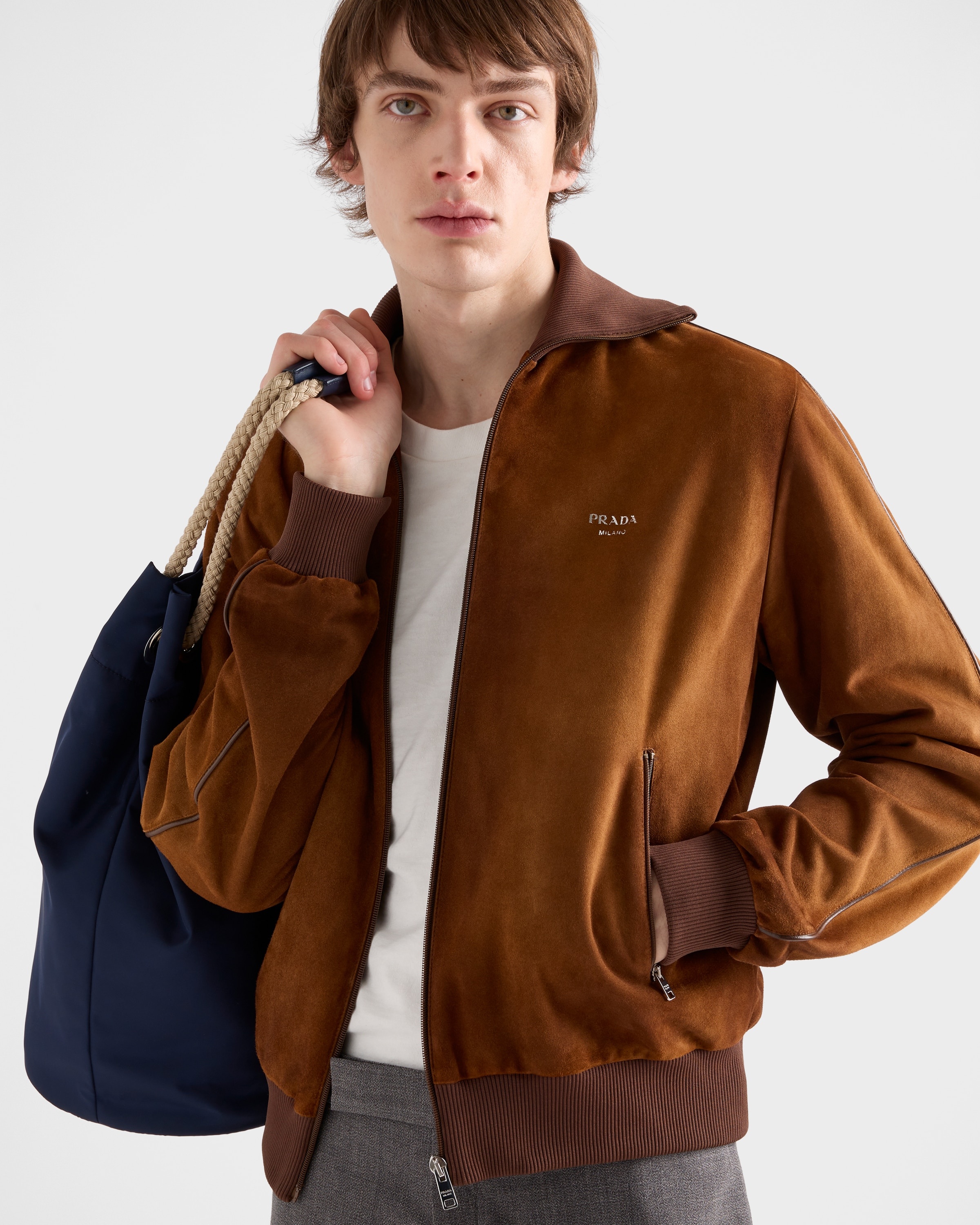 Suede blouson jacket - 3