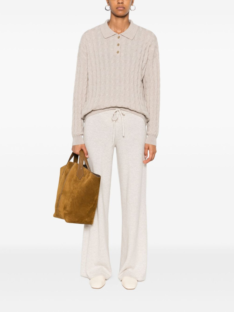 LISA YANG cable-knit polo-neck jumper outlook