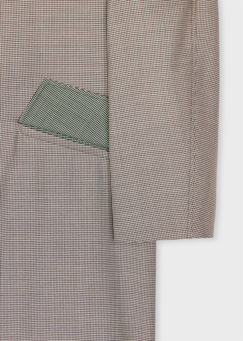Grey Overdyed Micro-Houndstooth Wool Mac 3