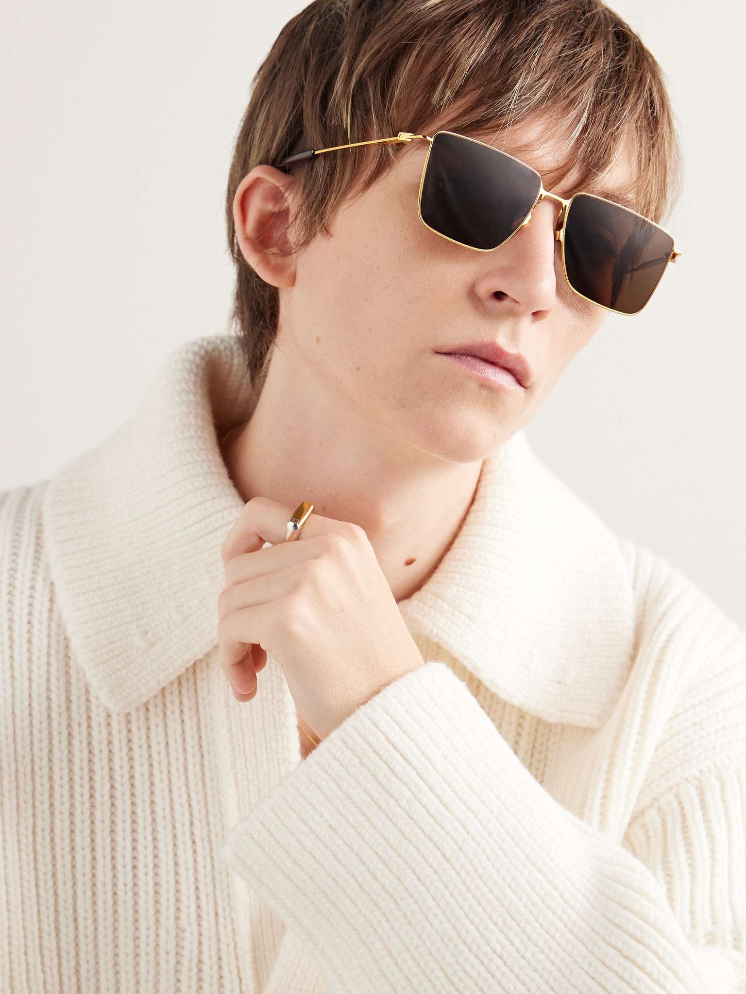 D-Frame Gold-Tone Sunglasses - 2