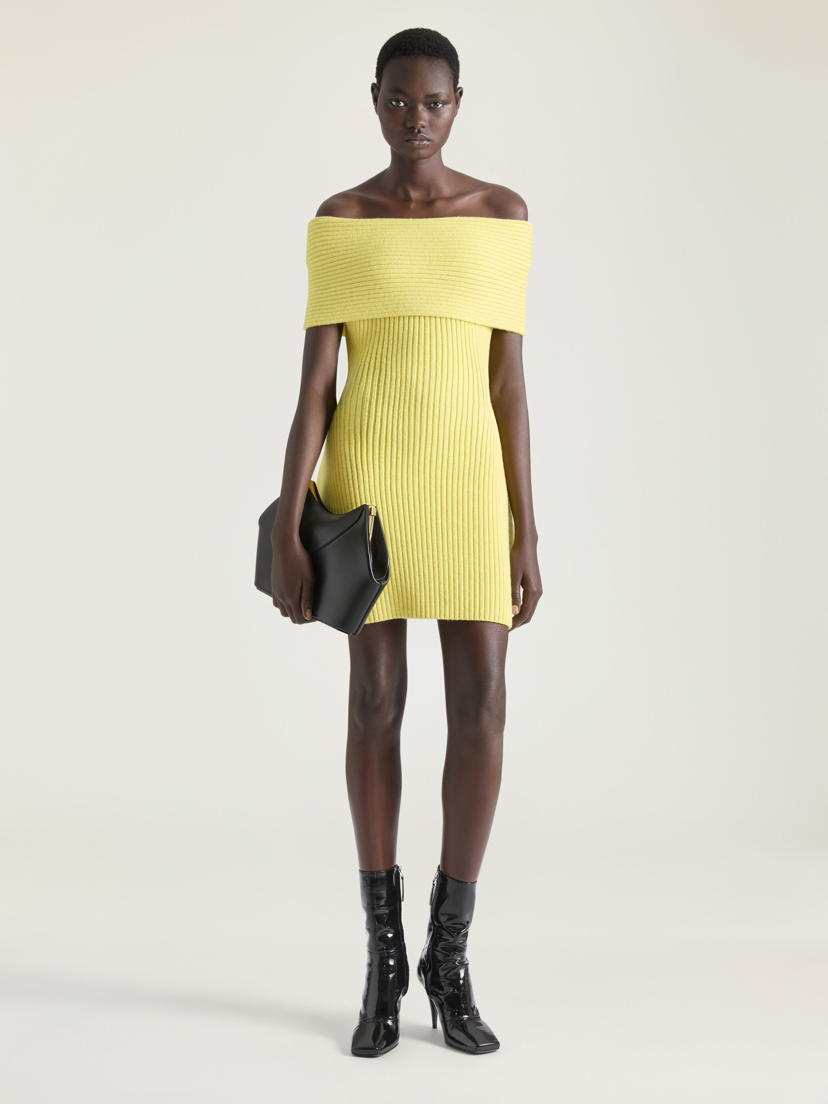 OFF-THE-SHOULDER MINI DRESS IN WOOL - 2