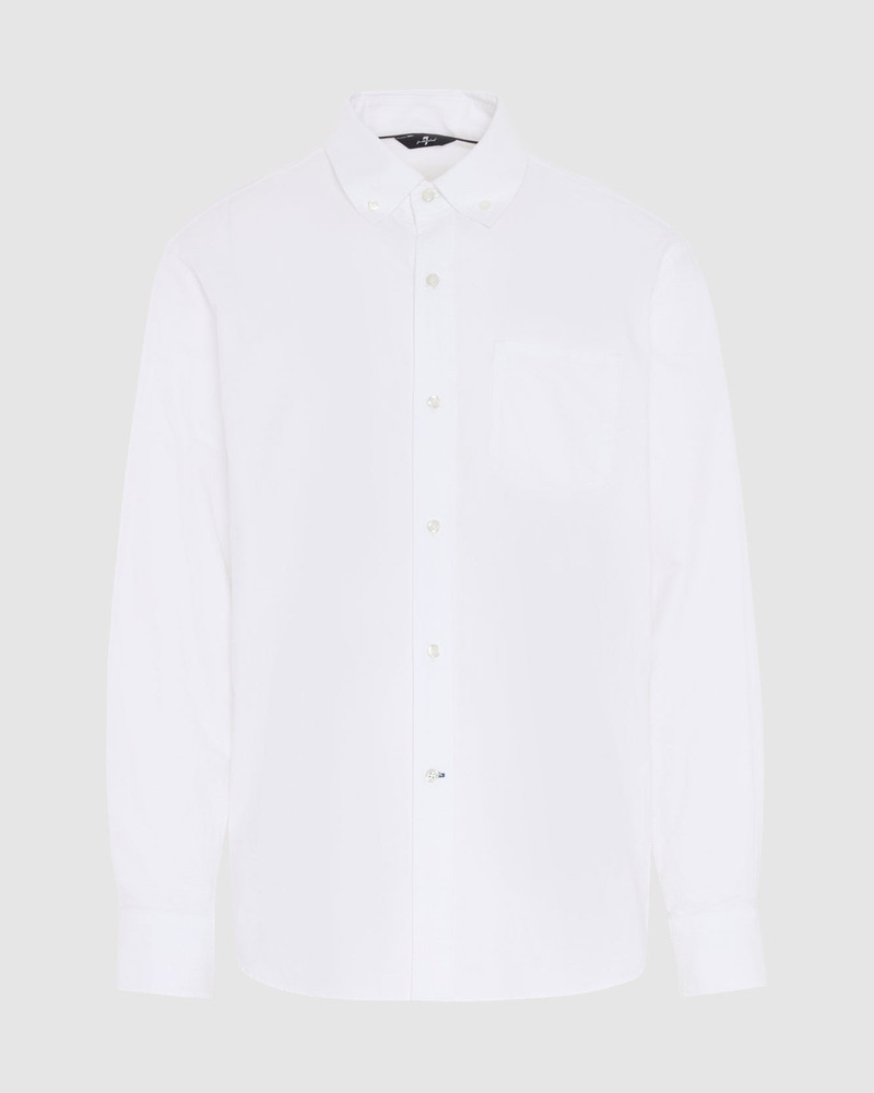 Oxford Button Down Shirt in White 1