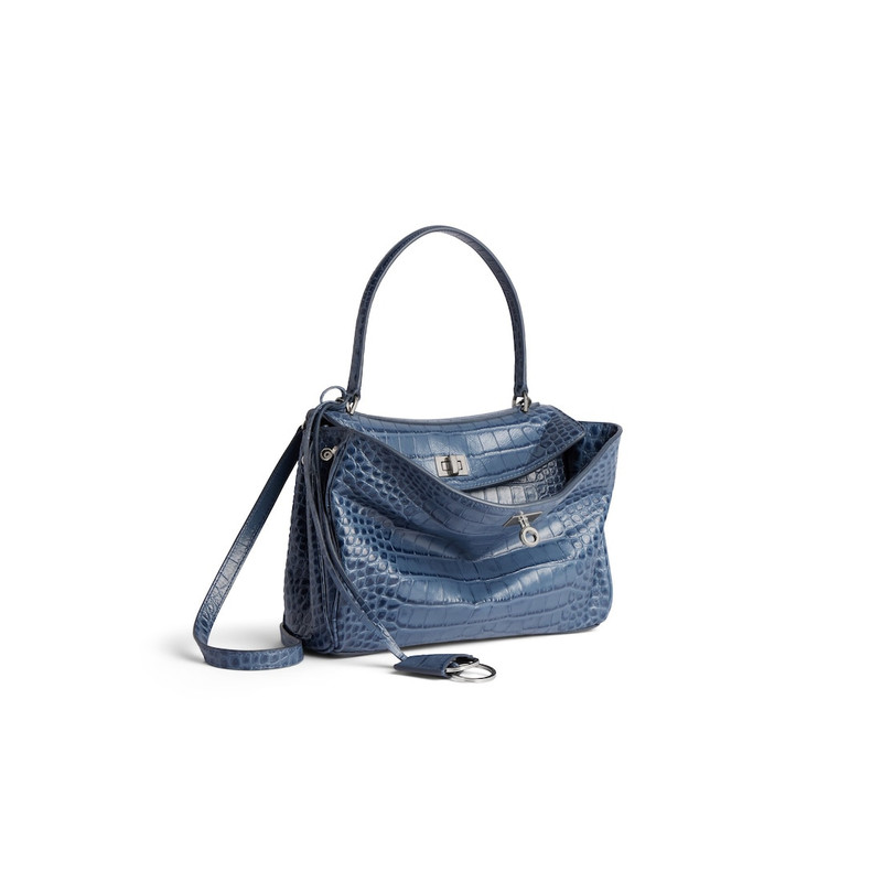 BALENCIAGA Women's Rodeo Handbag Small in Faded Dark Blue outlook
