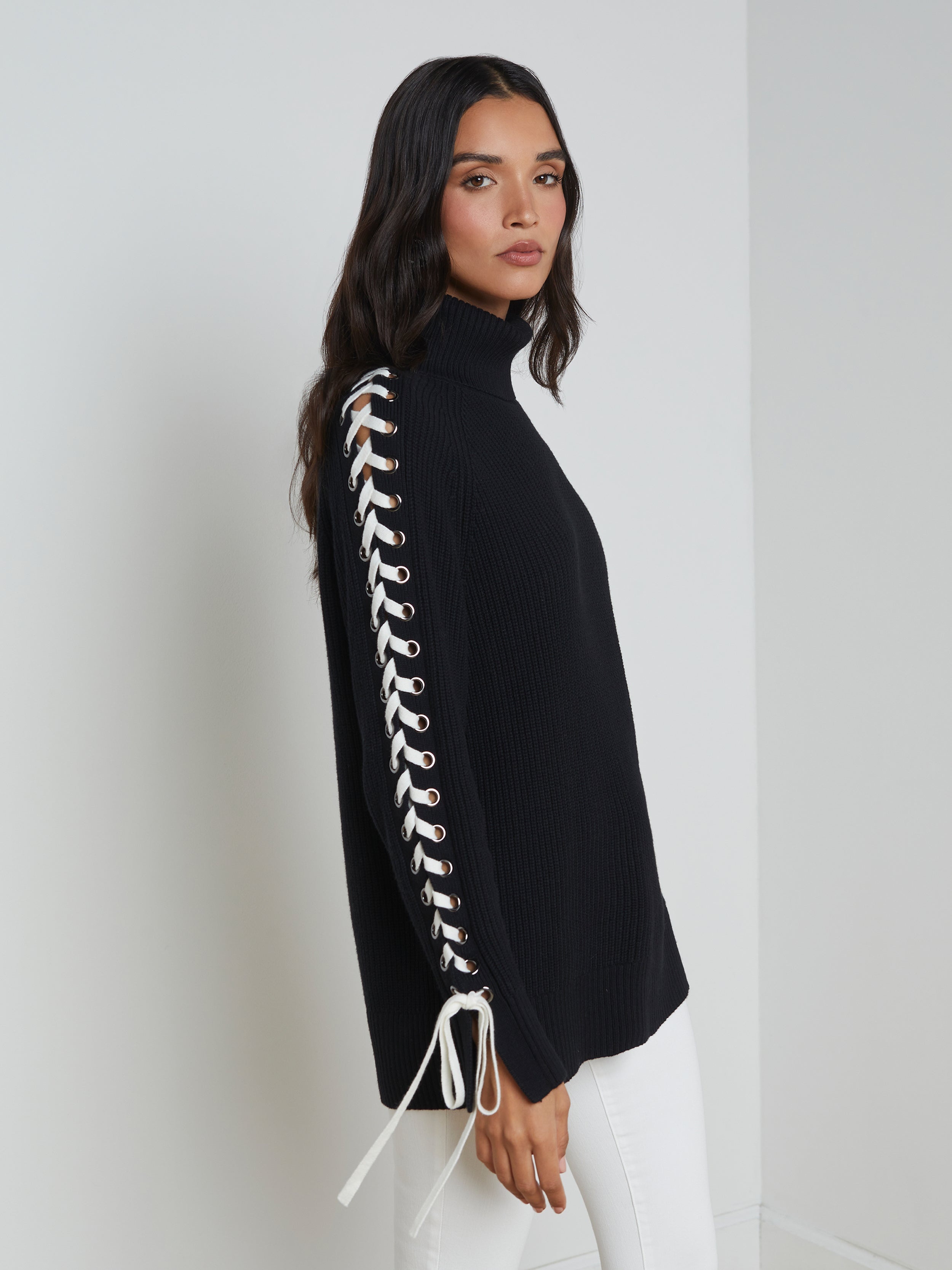 Nola Lace-Up Turtleneck - 4