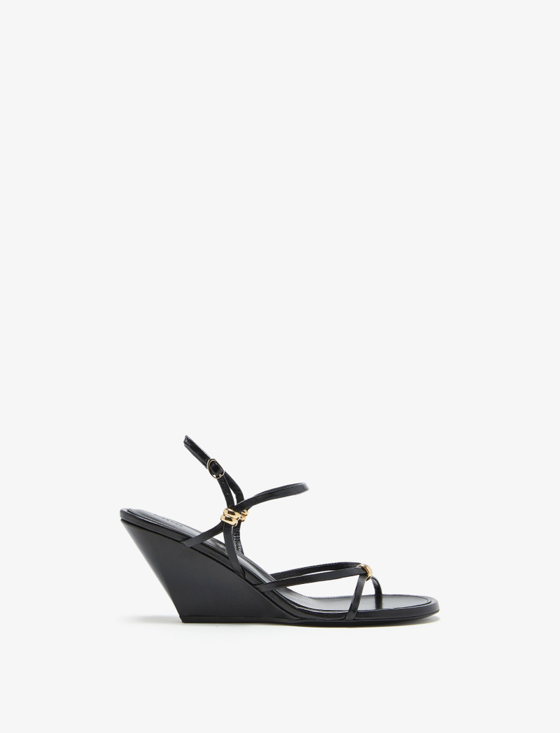 Coil Wedge Sandals in Slick Nappa - 1