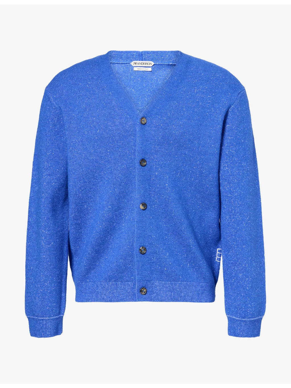 V-Neck Speckled Knitted Cardigan - 1